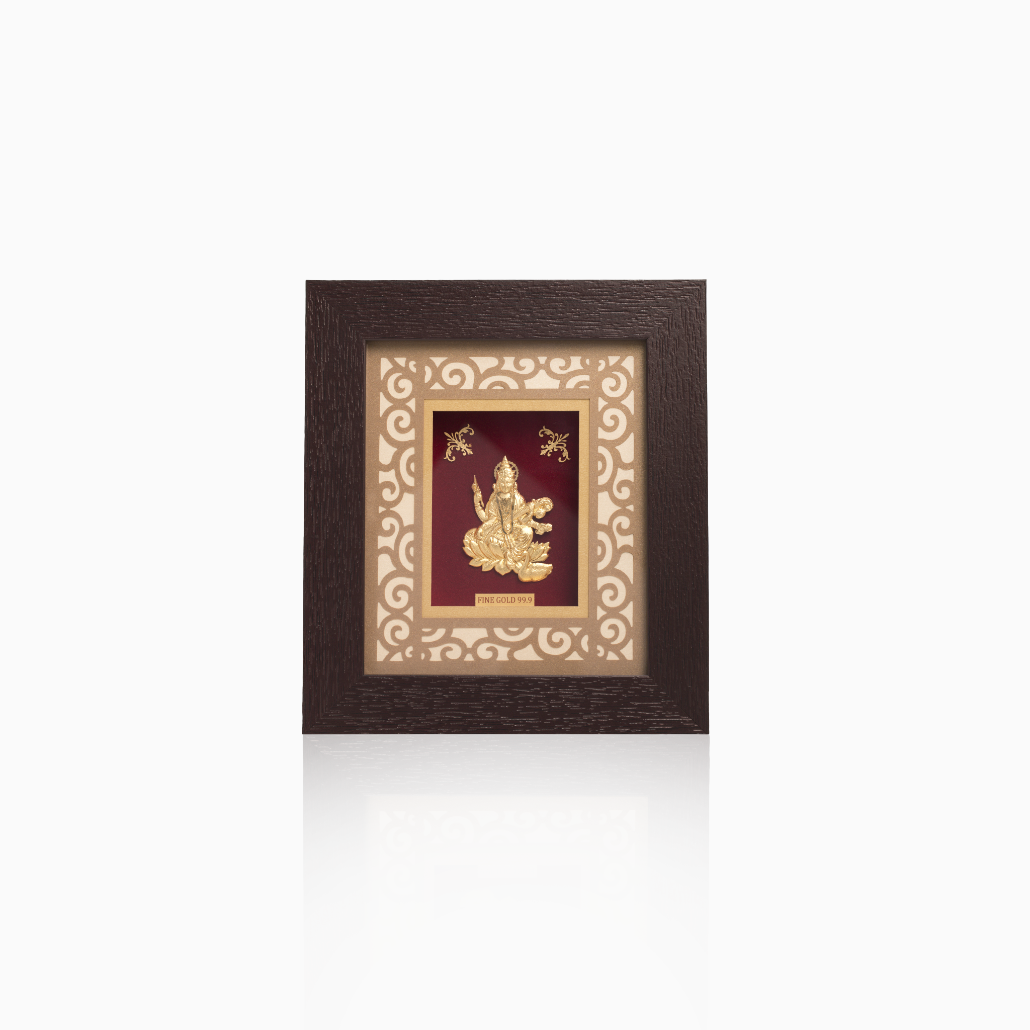 Saraswati gold foil devotional photo frame