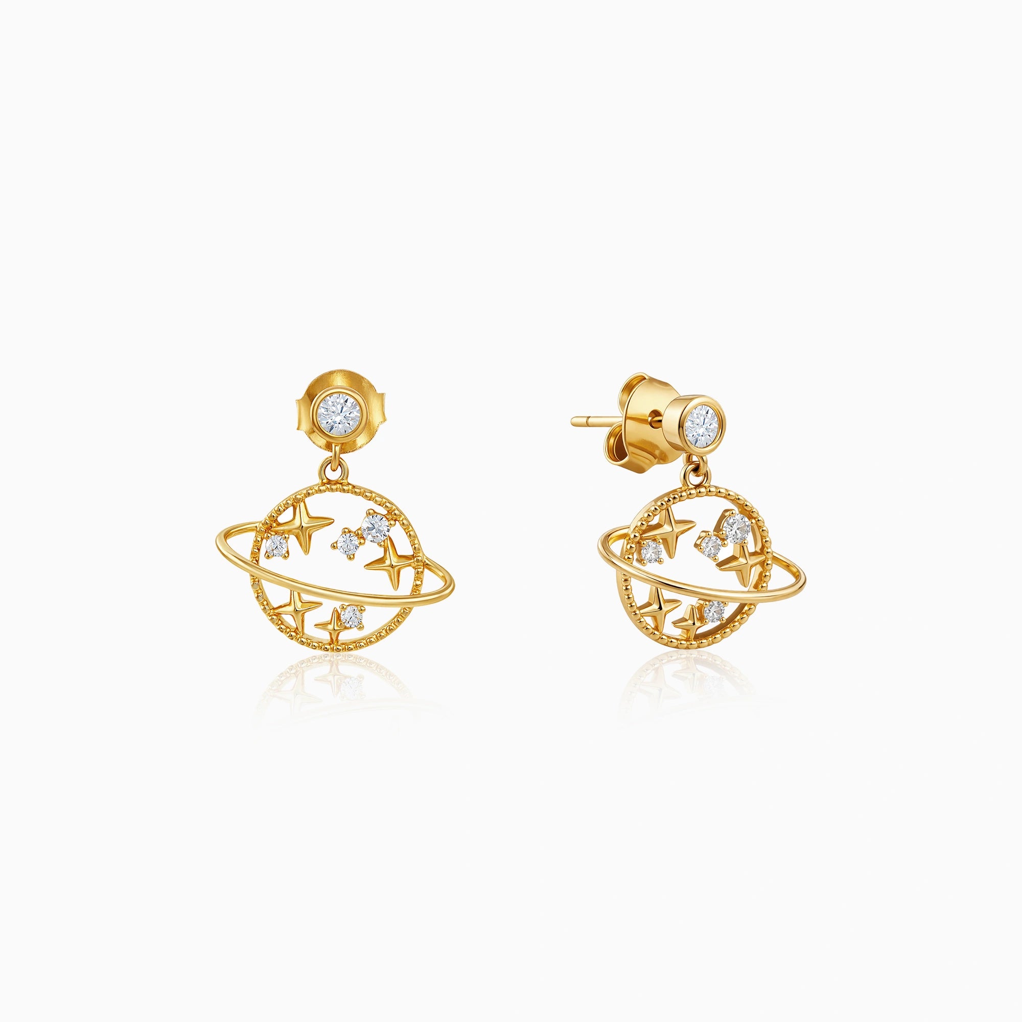 Saturn Drop Stud Earrings Ishna