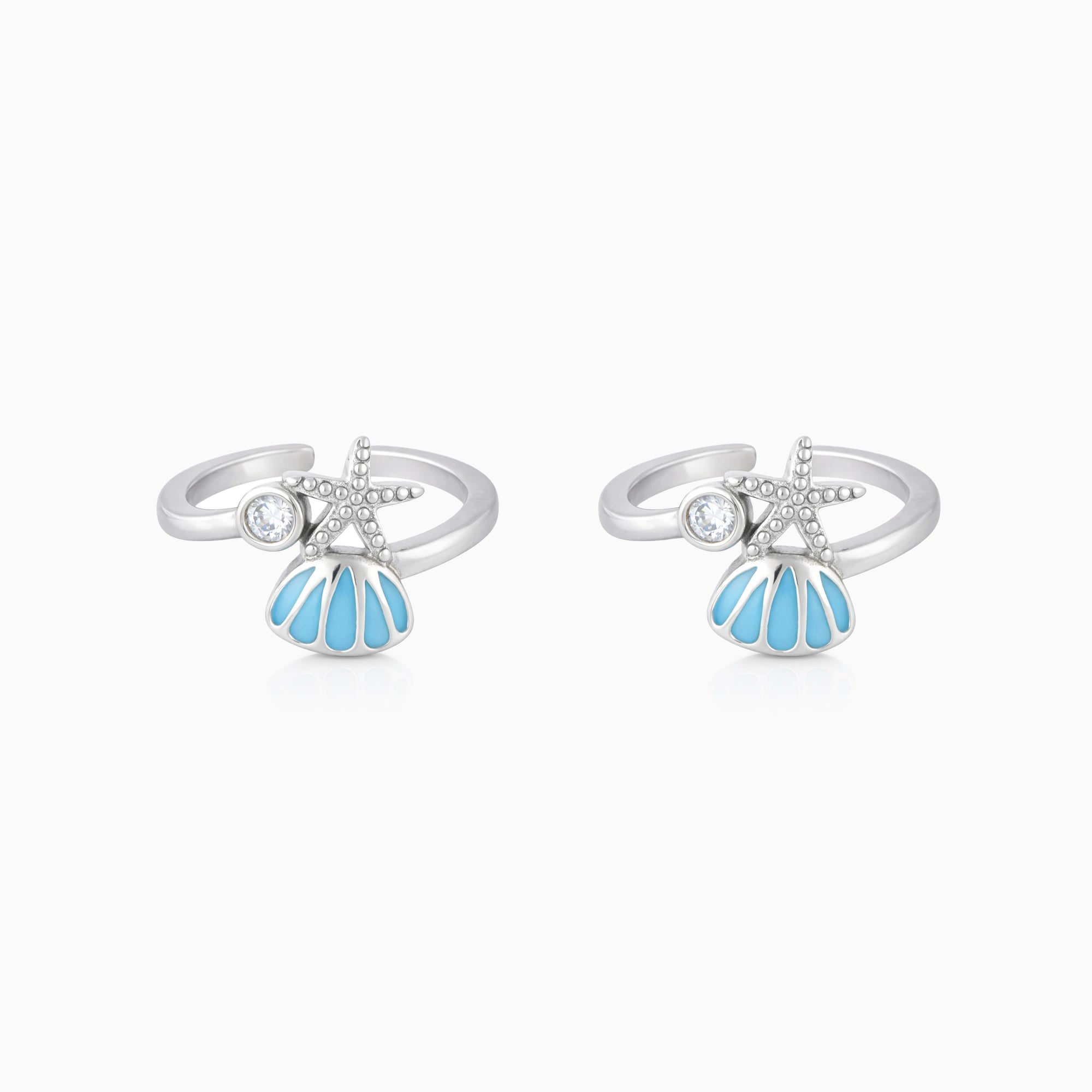 Shell Star Motif Toe Ring Ishna