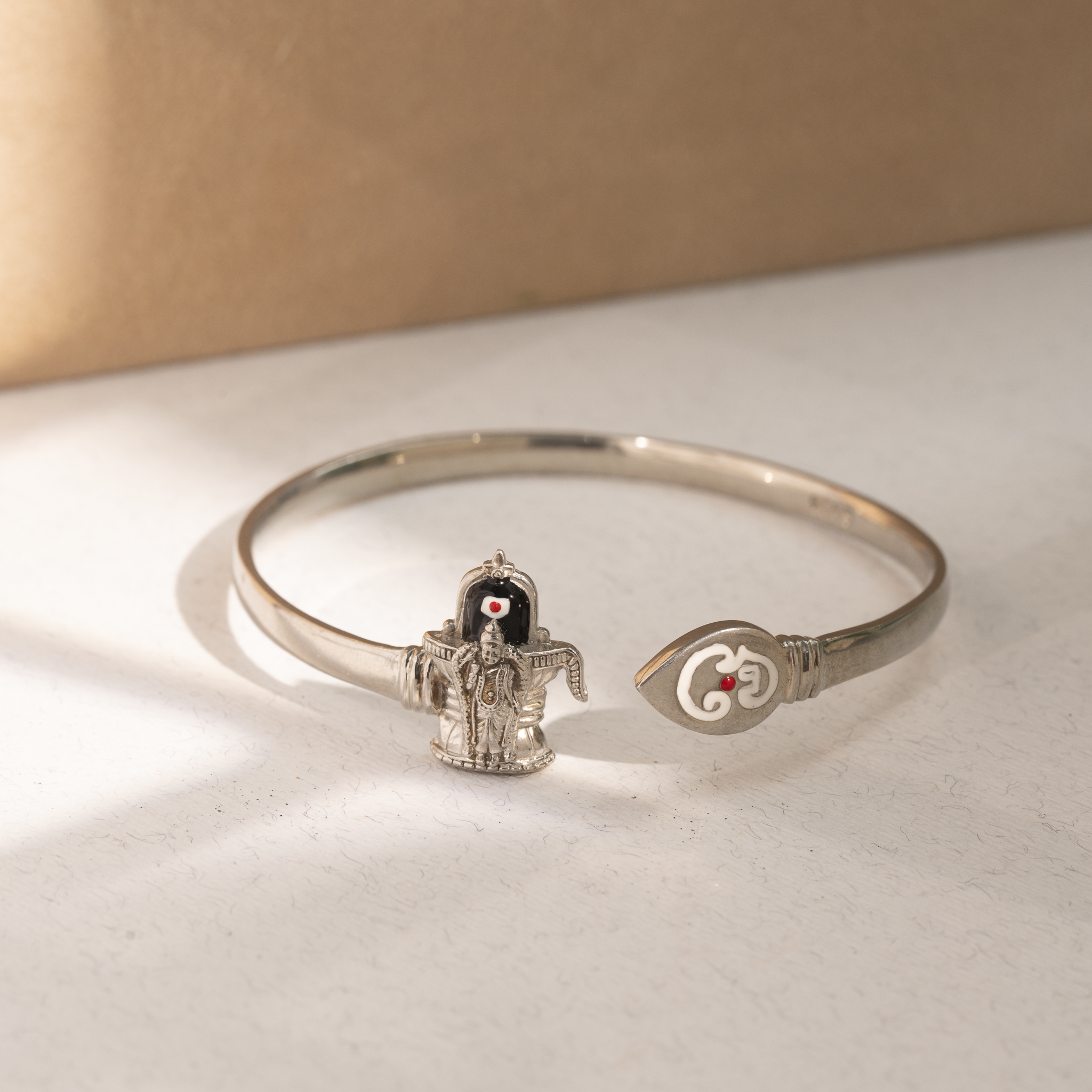 Shivling design sterling silver kada