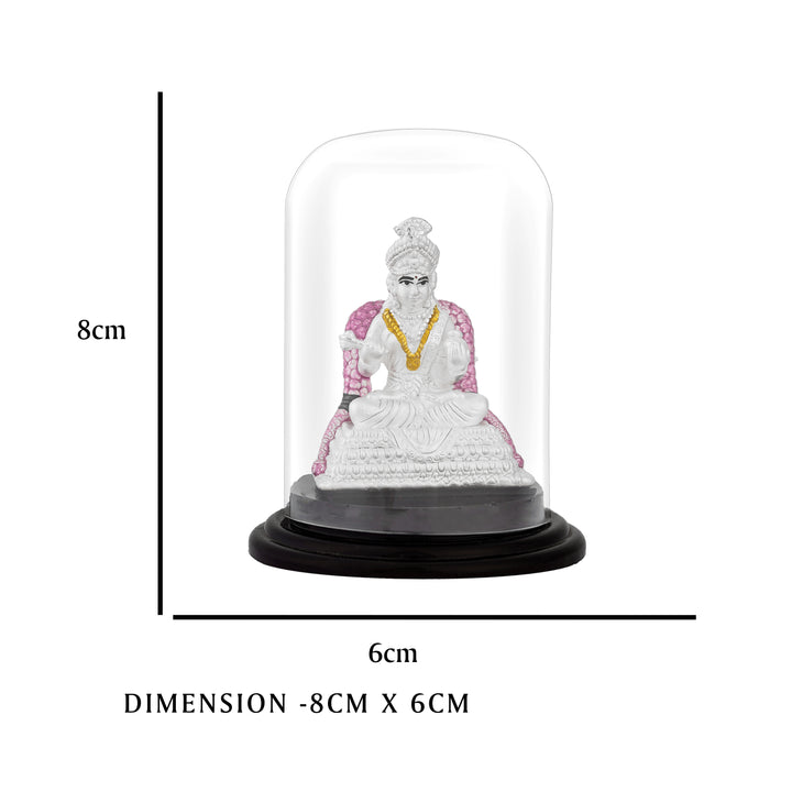 Silver Annapoorani Idol with Glass Dome for Gifting