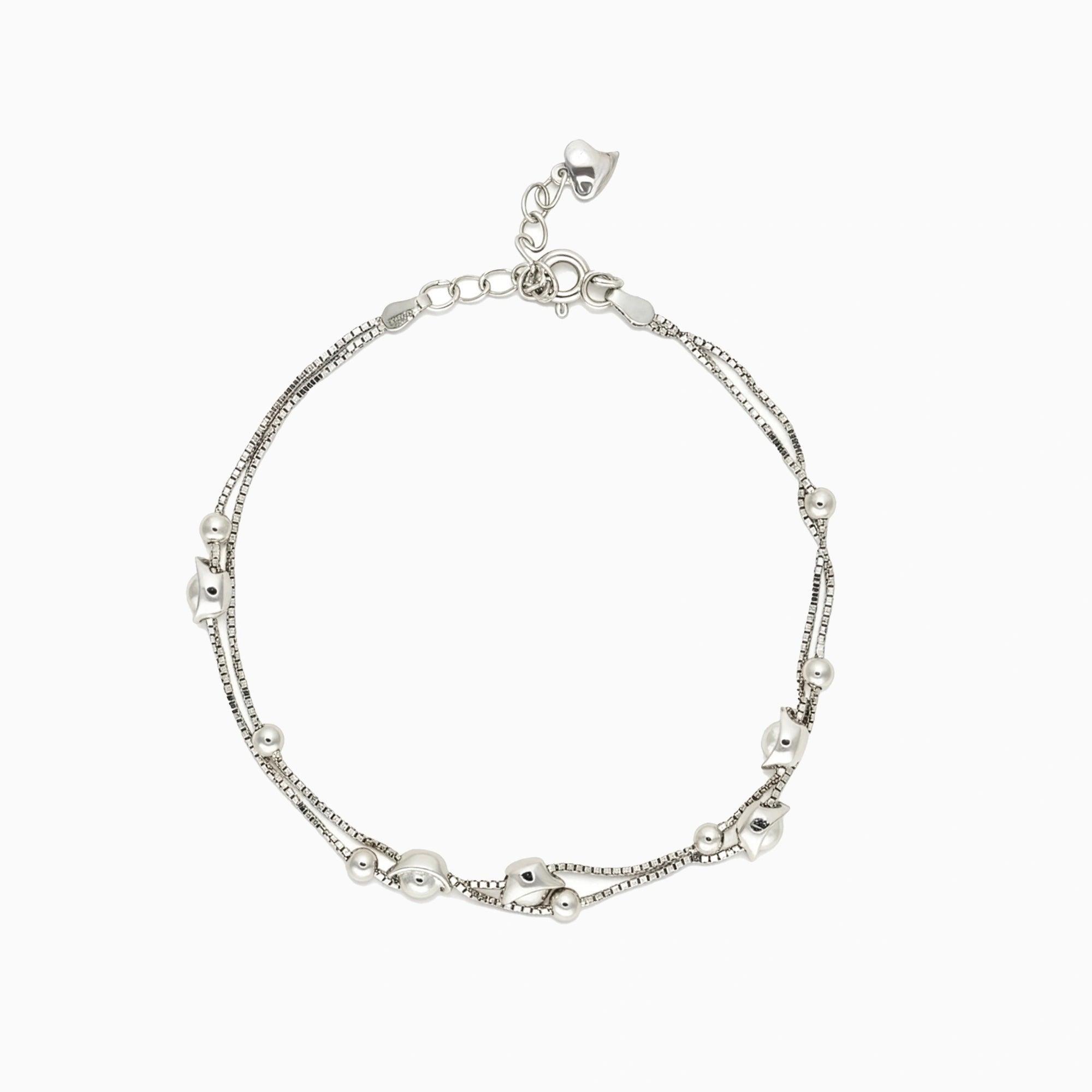 Silver Bead Charm Bracelet