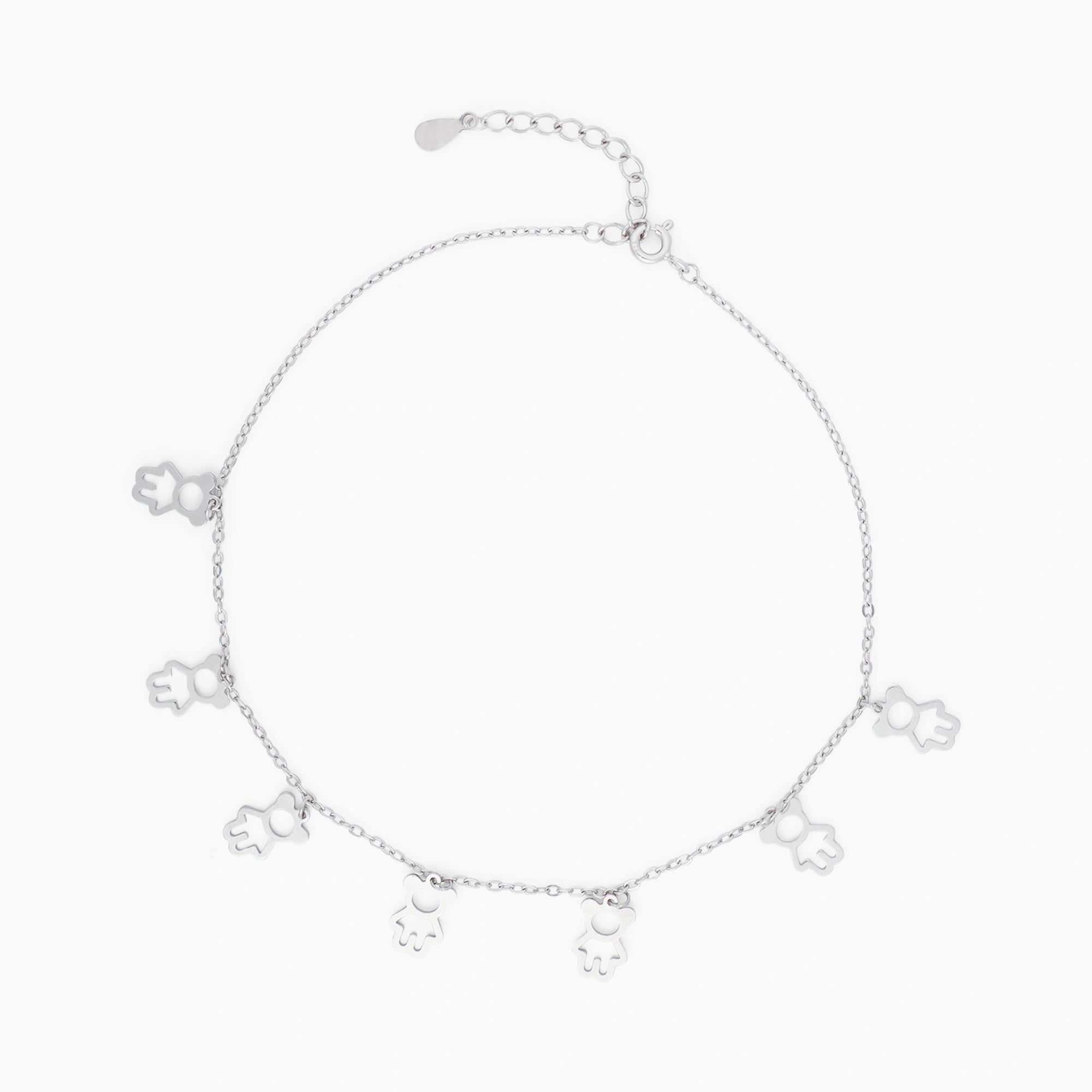 Silver Bear Charm Anklet Ishna 