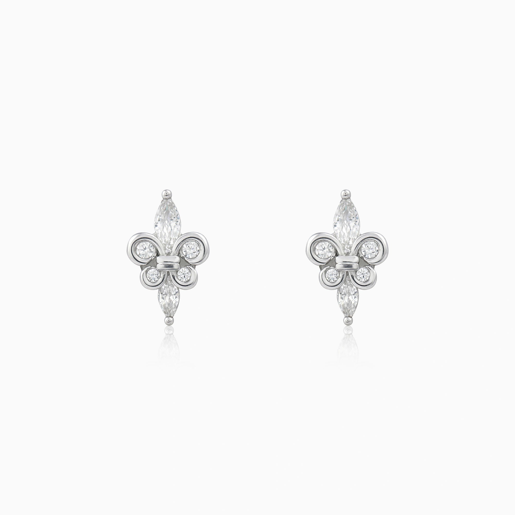 Silver Clover Stud Earrings