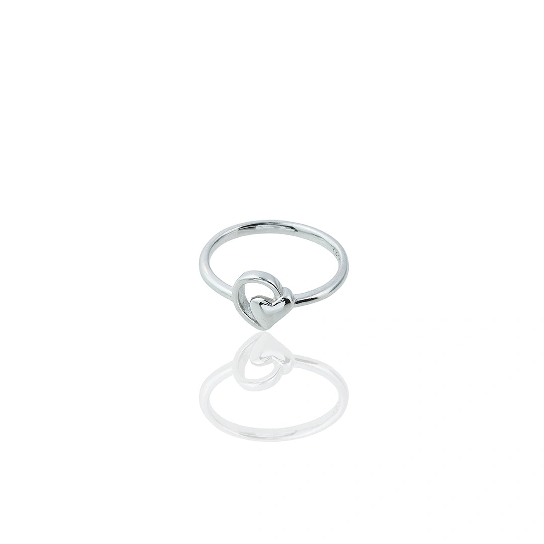 Silver Dainty Heart Ring Ishna