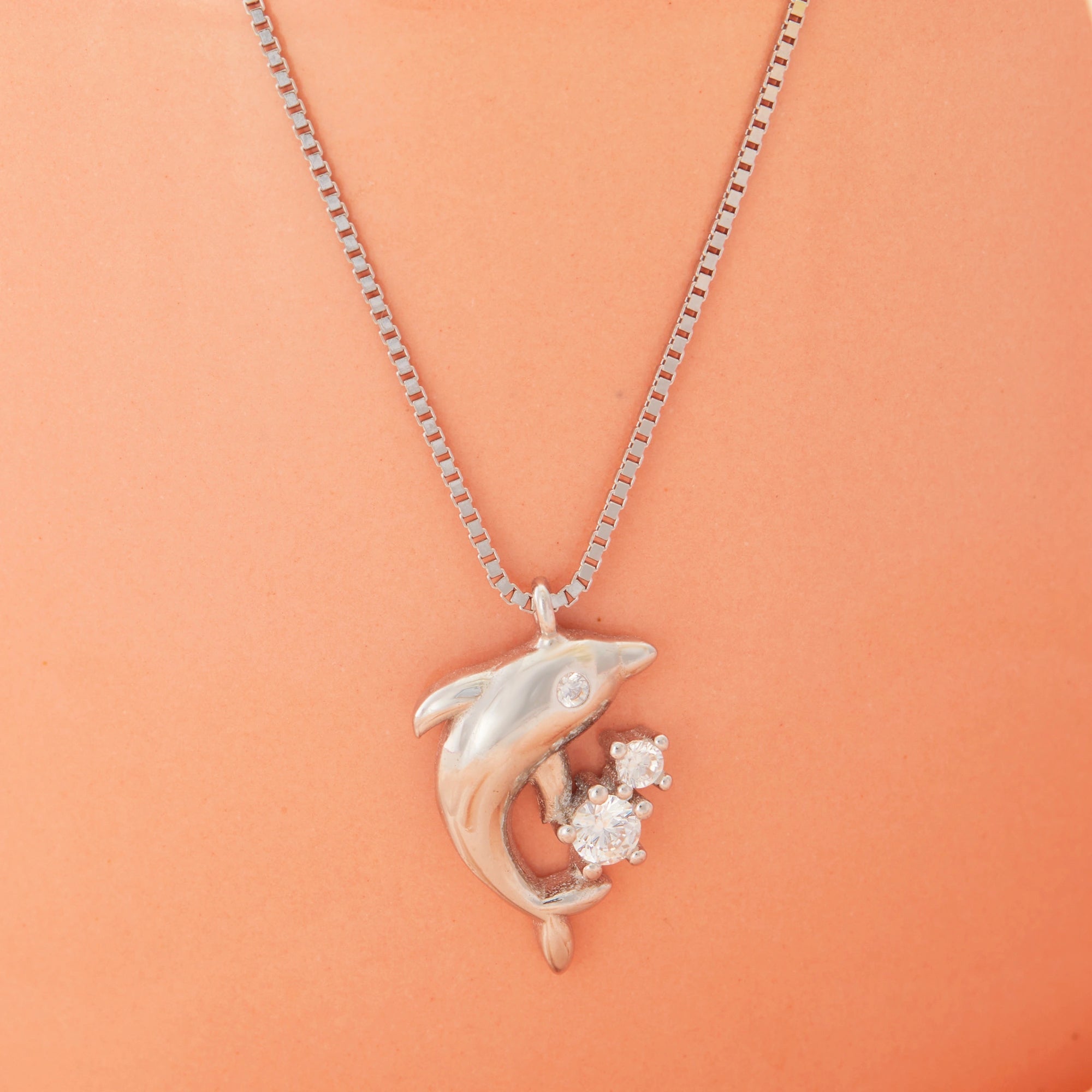 Silver Dolphin Pendant Chain Ishna