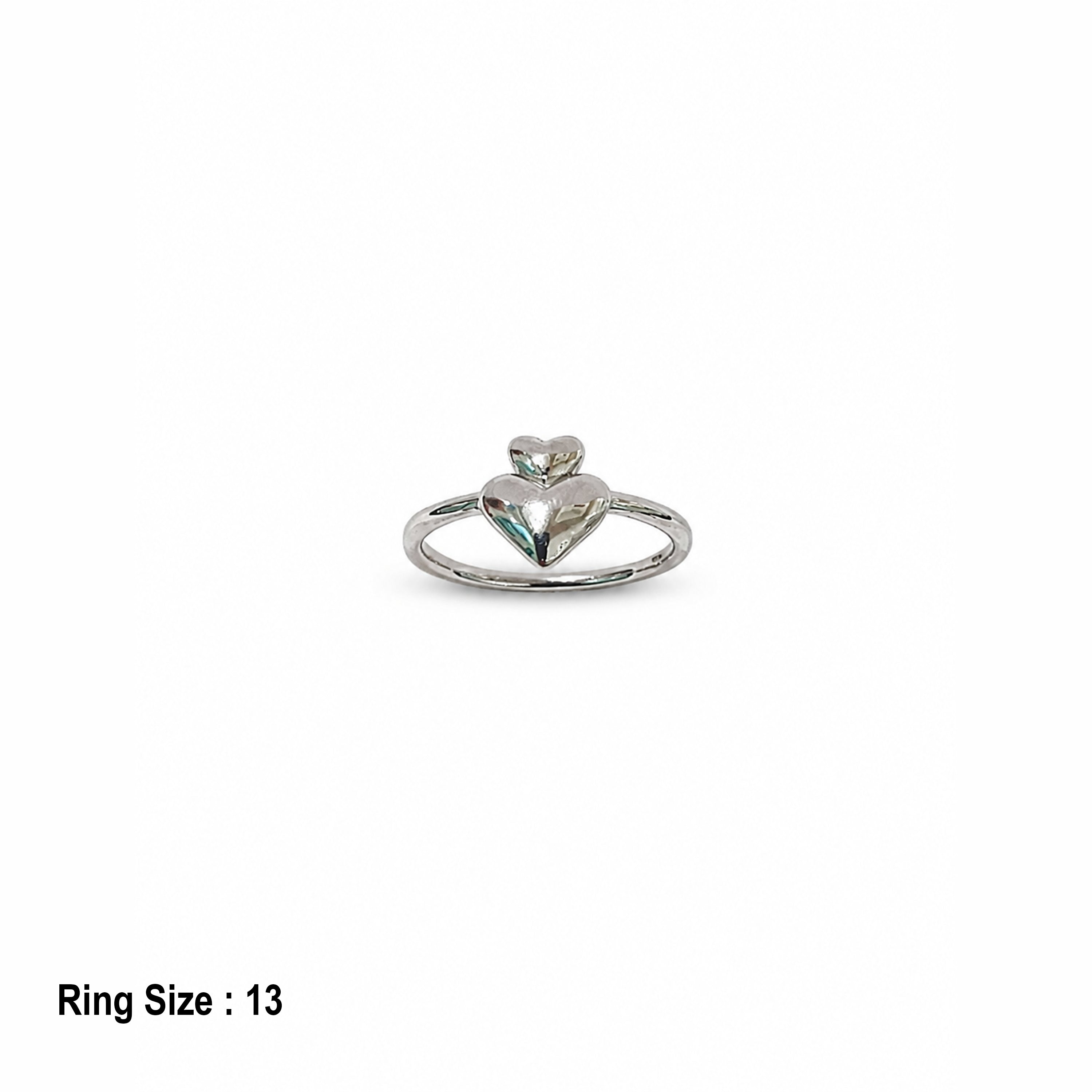 Silver Dual Heart Ring Ishna