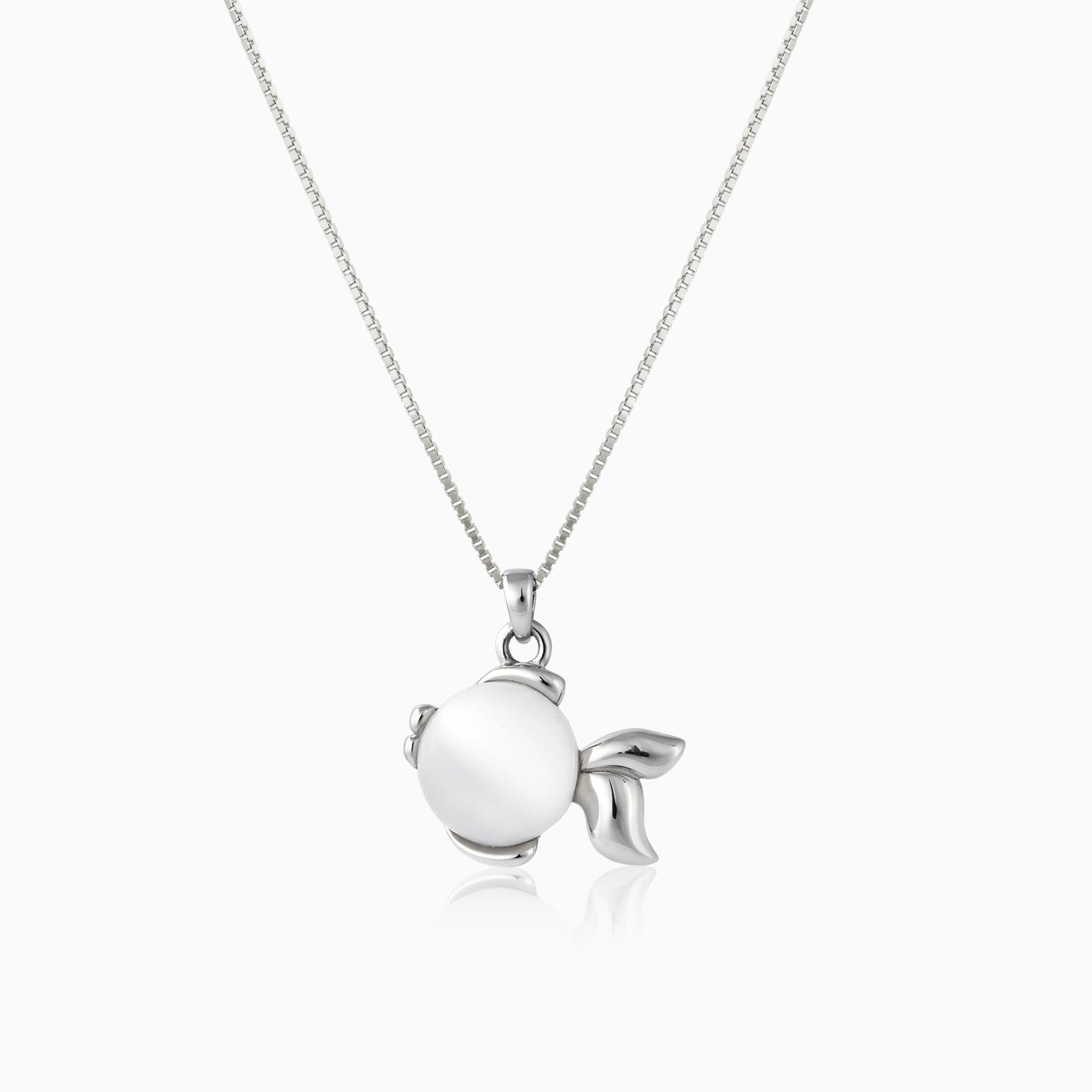 Silver Fish Stone Chain Ishna
