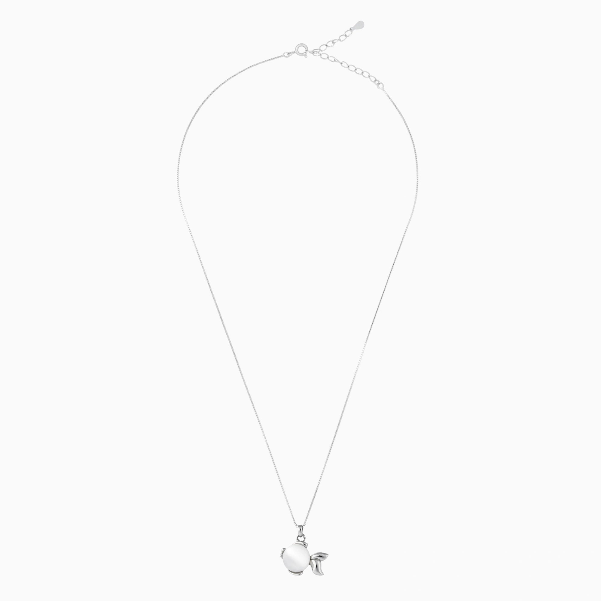 Silver Fish Stone Motif Chain Ishna