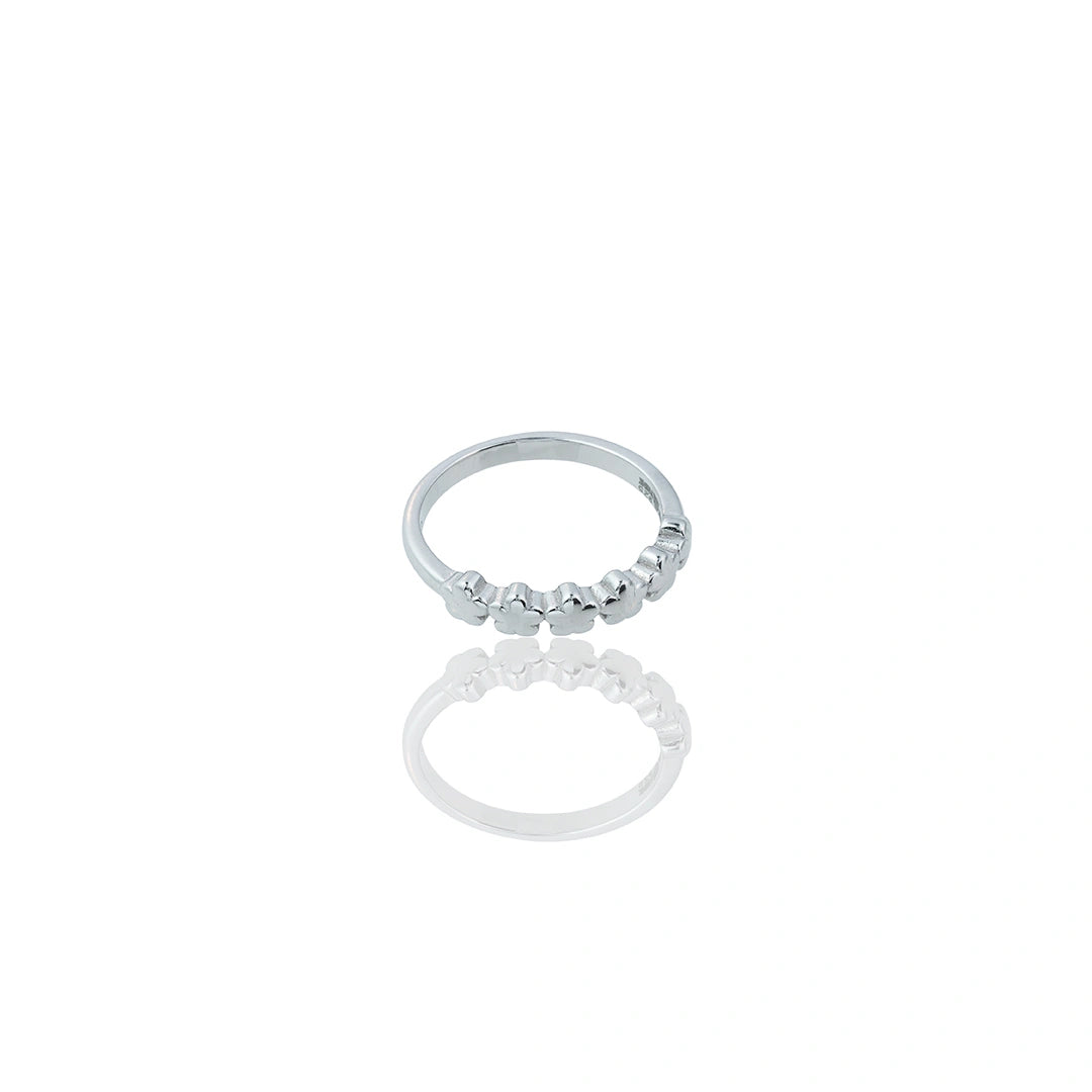 Silver Floral Band Ring Ishna