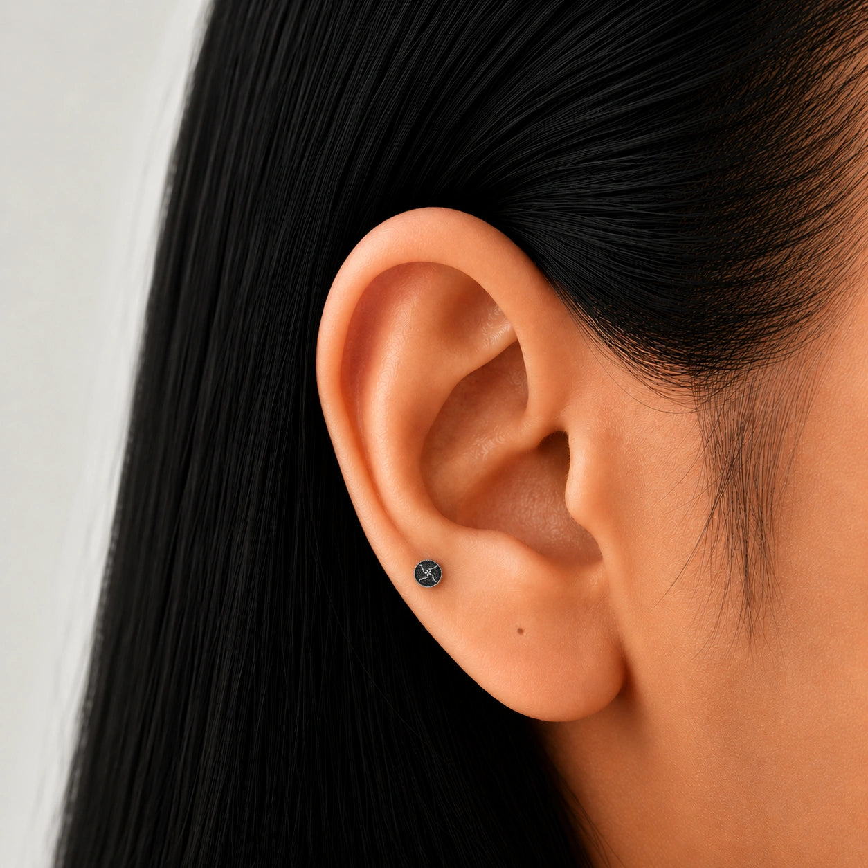 Silver Floral Side Stud Earrings Ishna