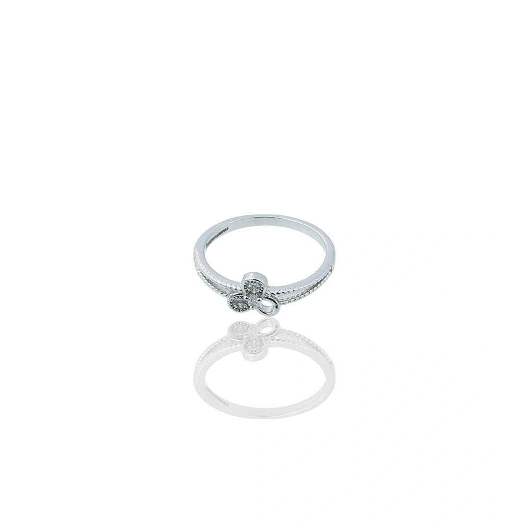 Silver Flower Band Ring