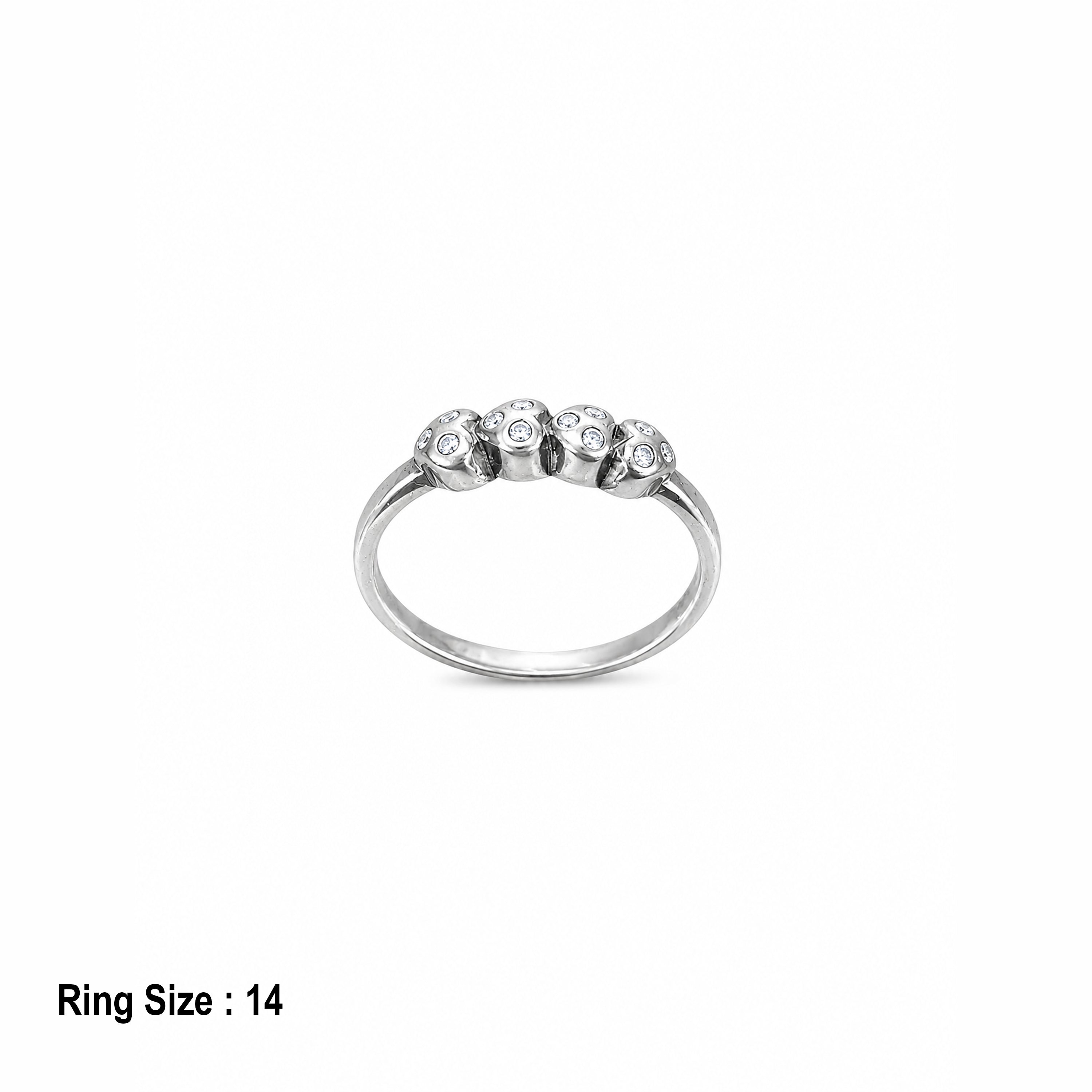 Silver Four Cluster Ring Ishna