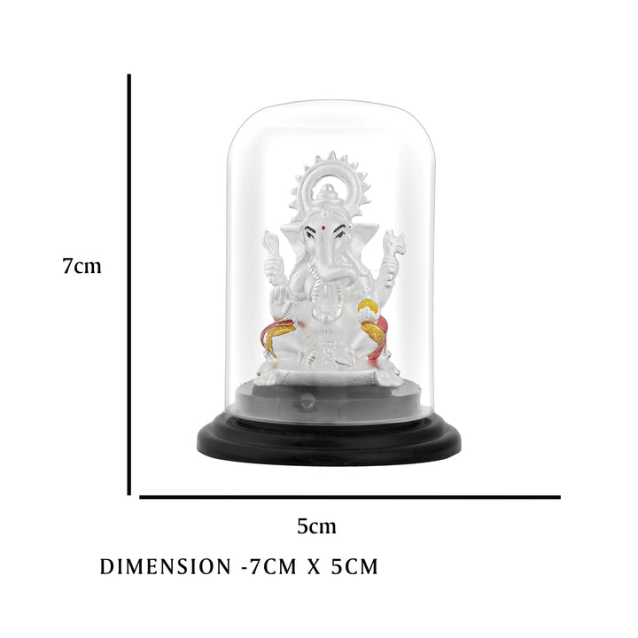Silver Ganesh Idol Gift for Ganesh Chaturthi and  car dashboard