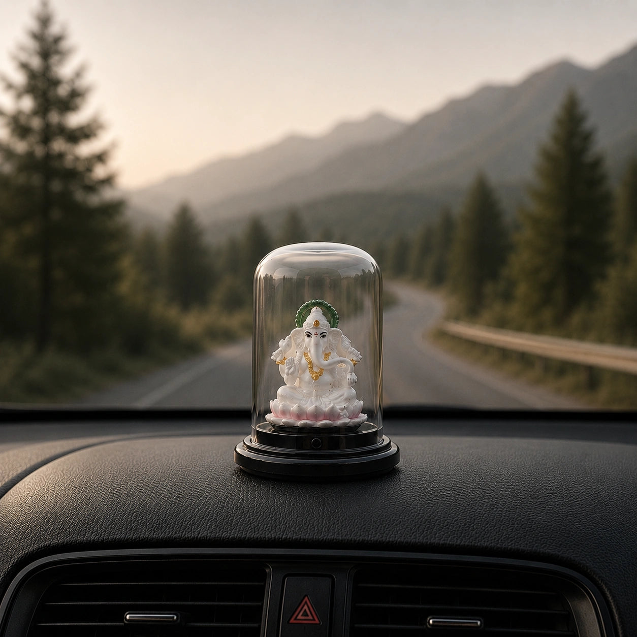 Silver Ganesha Idol for Car Dashboard Ishna