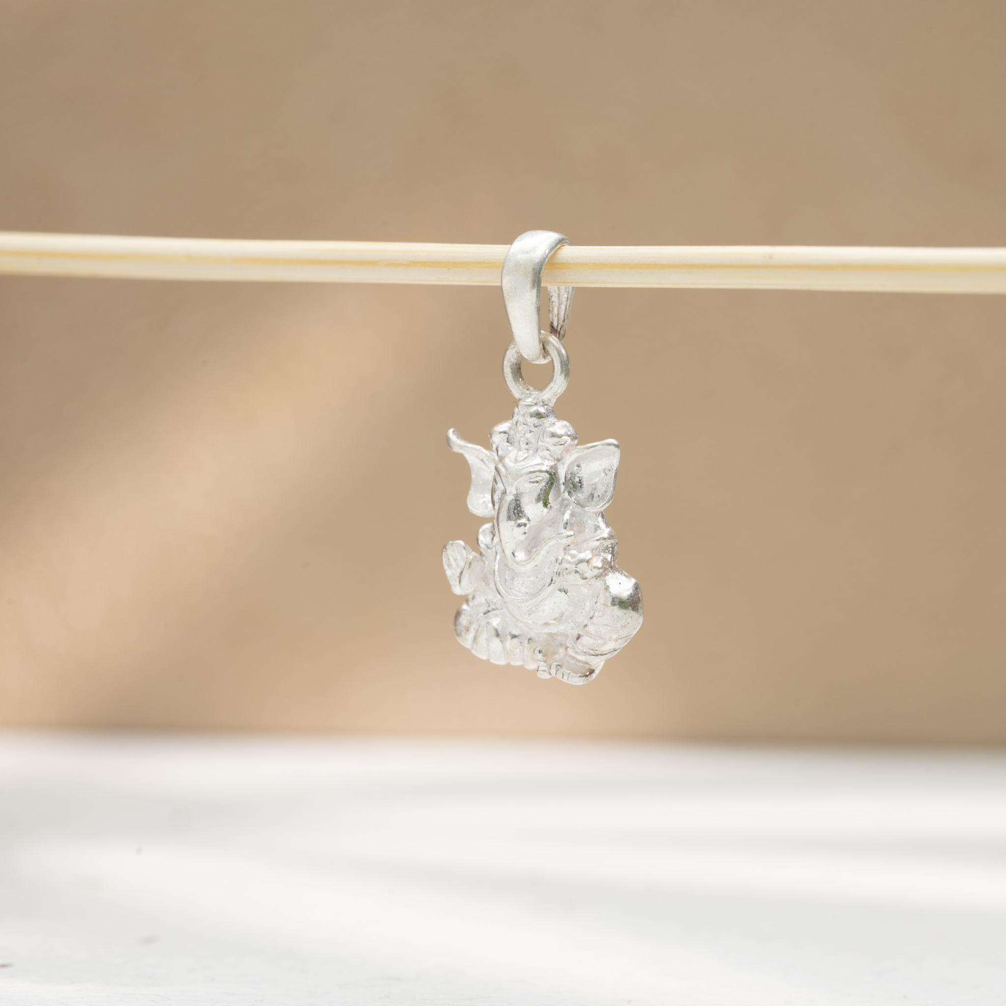 Silver Ganesha pendant minimalist design