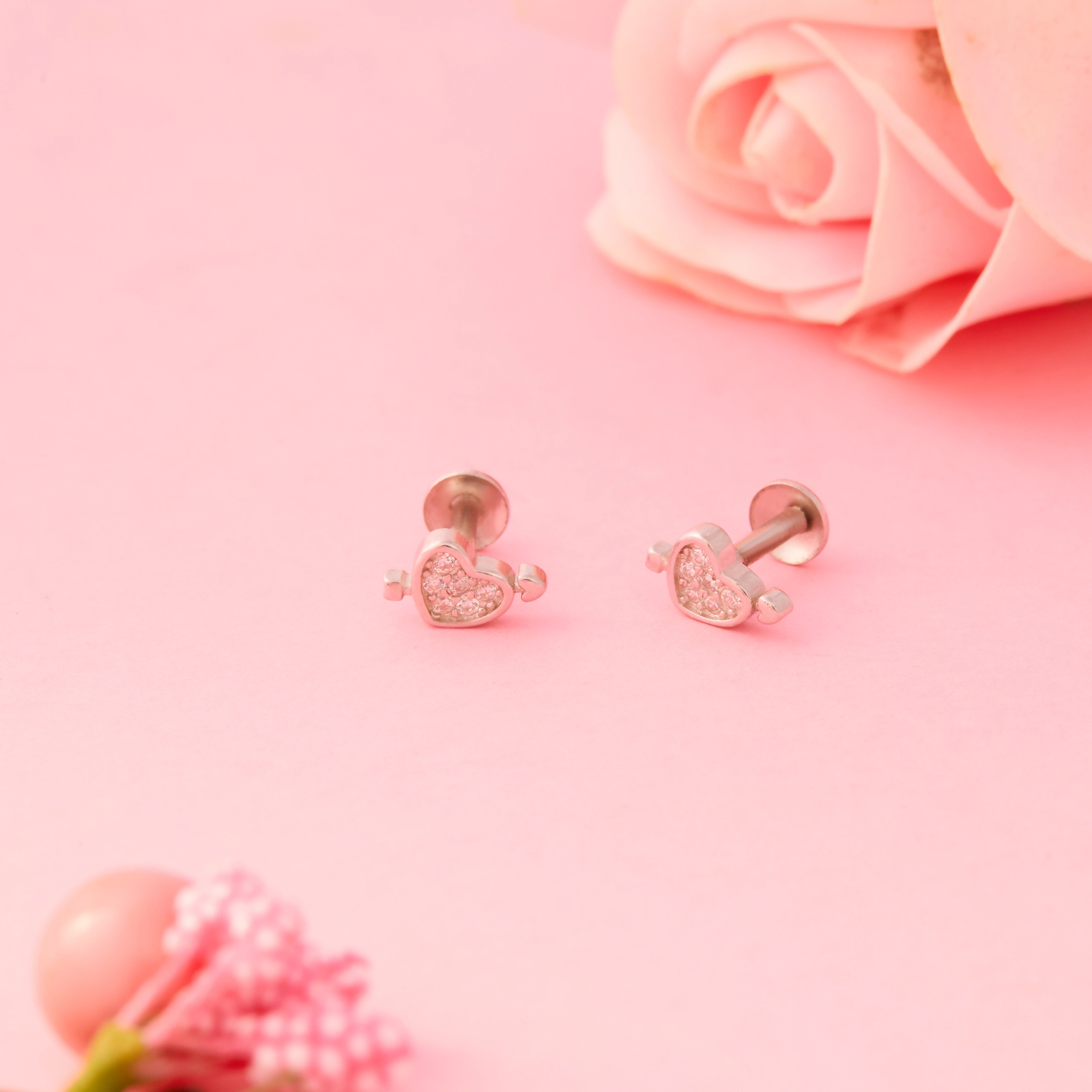 Silver Heart Earrings Ishna