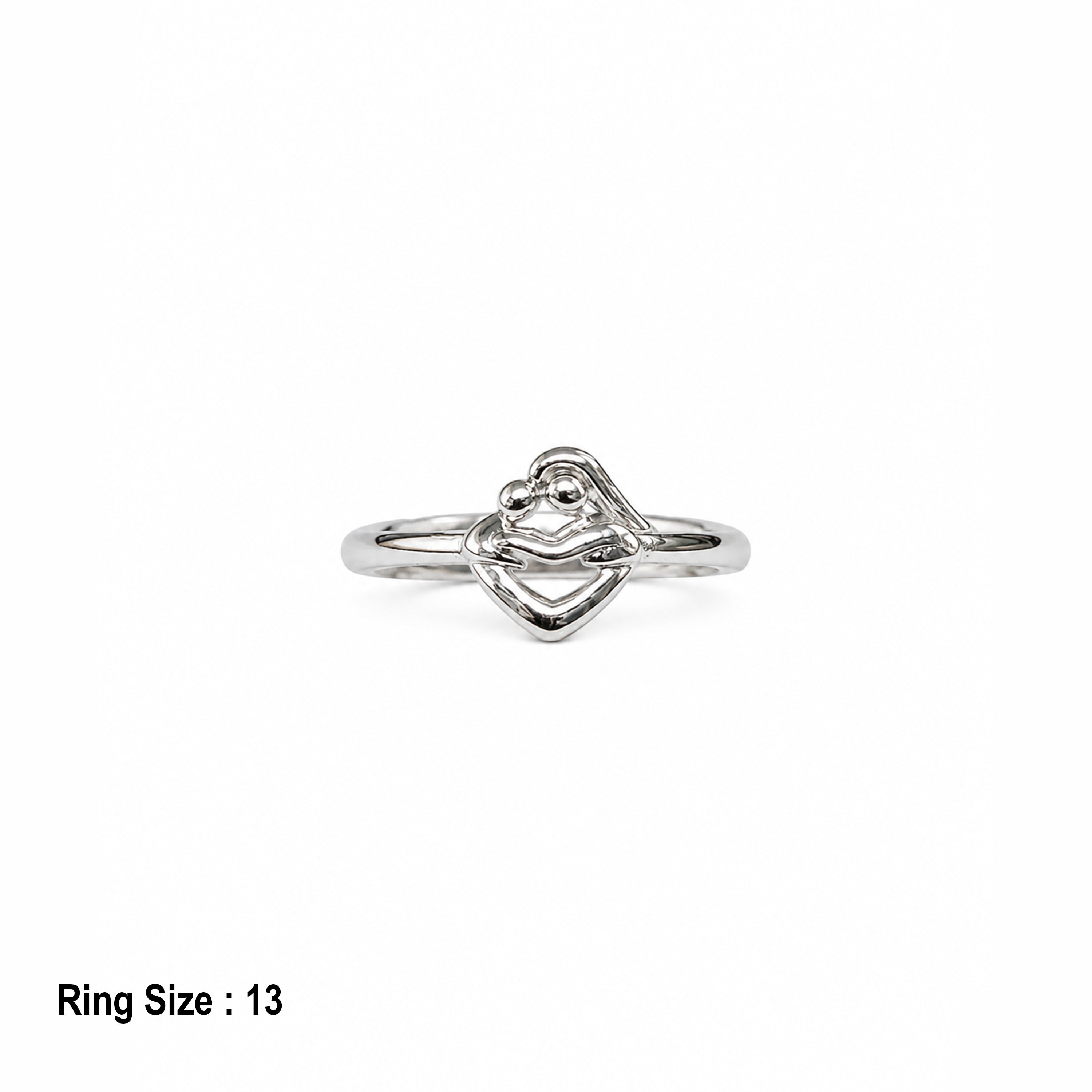 Silver Heart Hug Ring Ishna