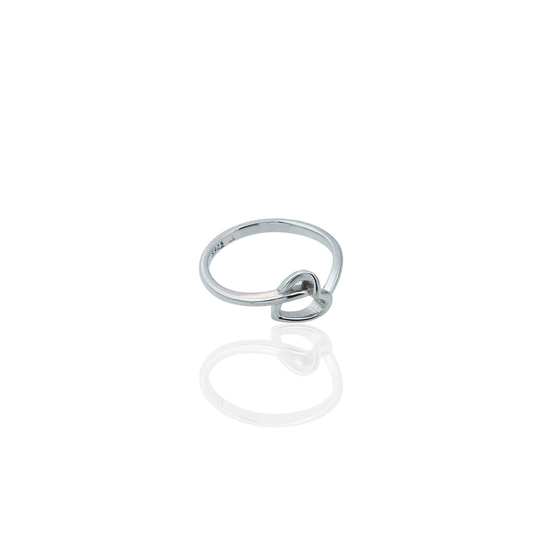 Silver Heart Knot Ring Ishna