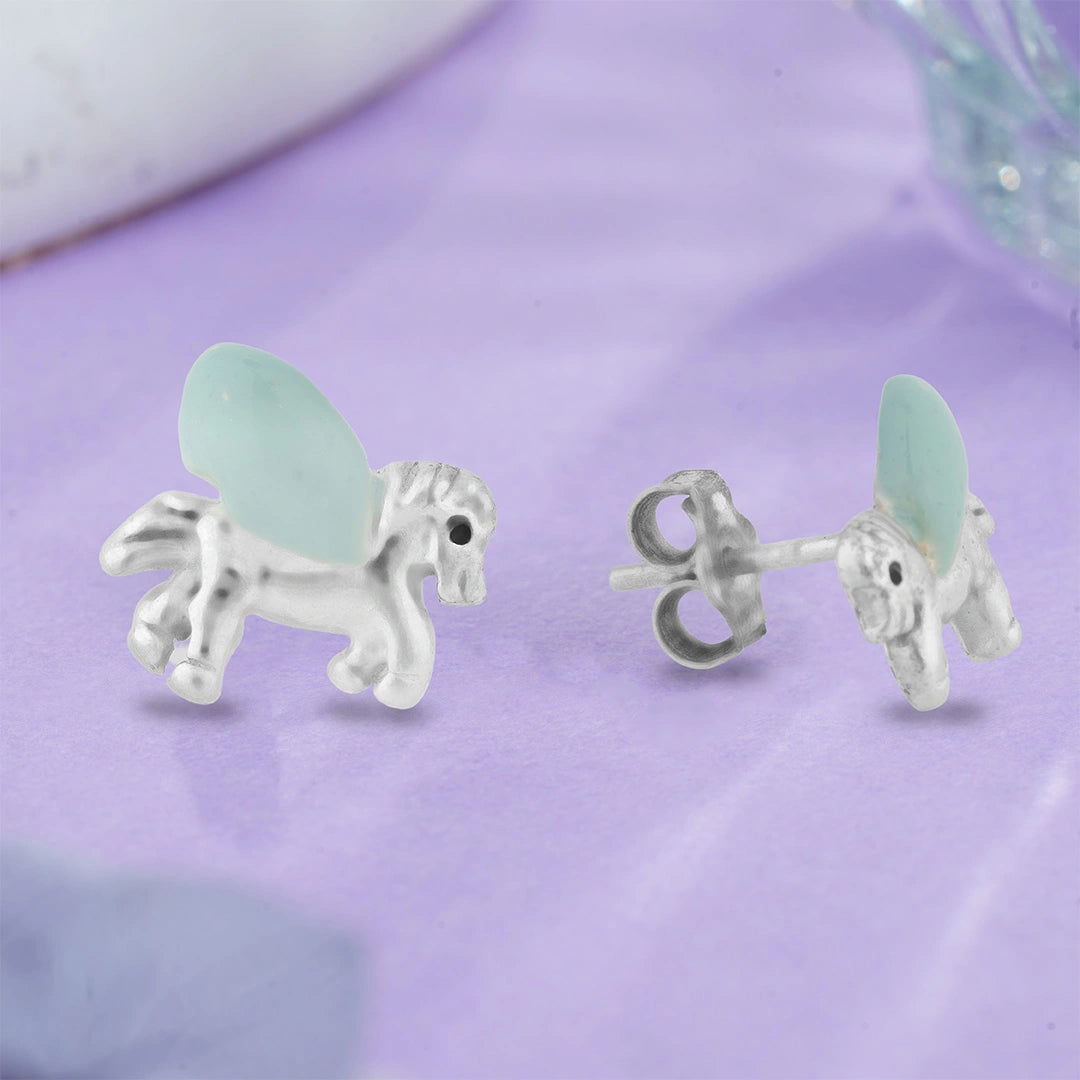 Silver Horse With Wings Stud Ishna