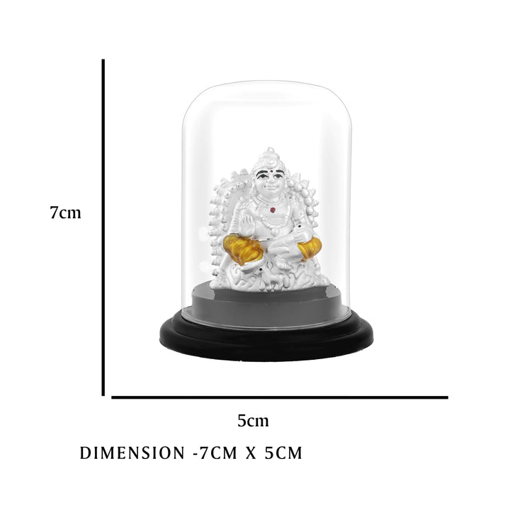 Silver Kuberan Idol in Protective Glass Dome