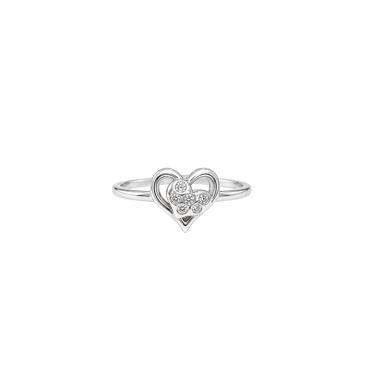 Silver Layered Heart Ring Ishna