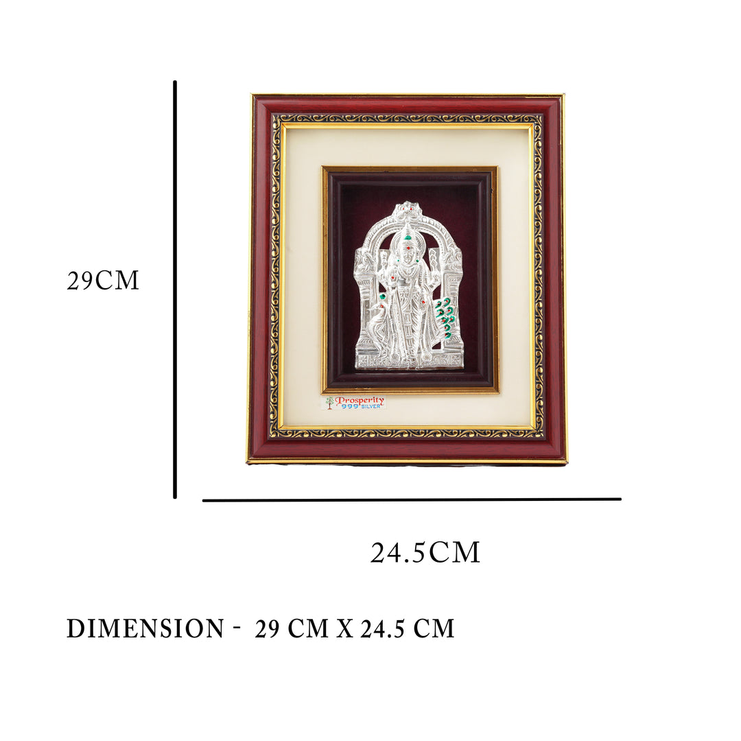 Silver Lord Murugan Frame for Gifting and Décor