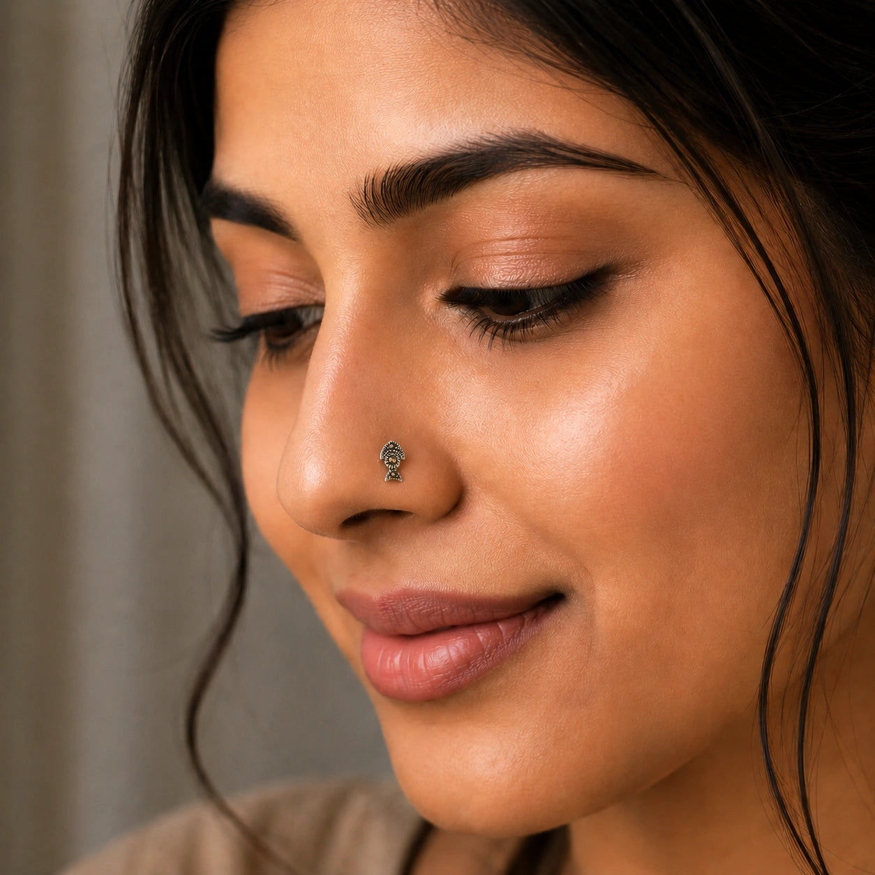 Silver Marcasite Fish Nose Pin Ishna
