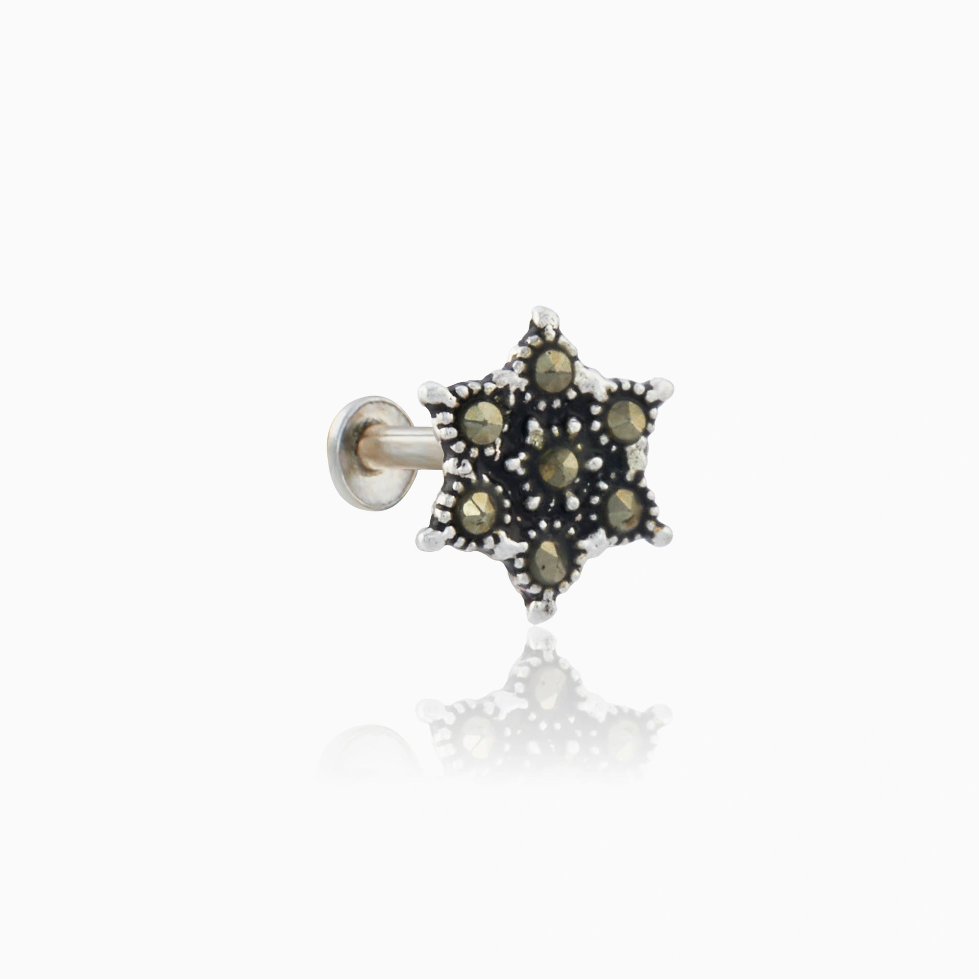Silver Marcasite Star Nose Pin Ishna