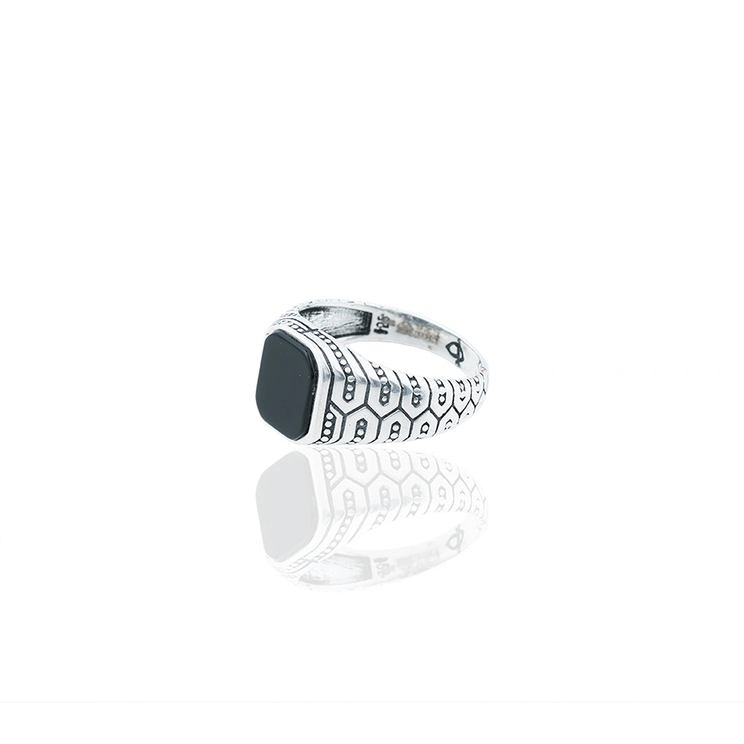 Silver Onyx Signet Ring Ishna