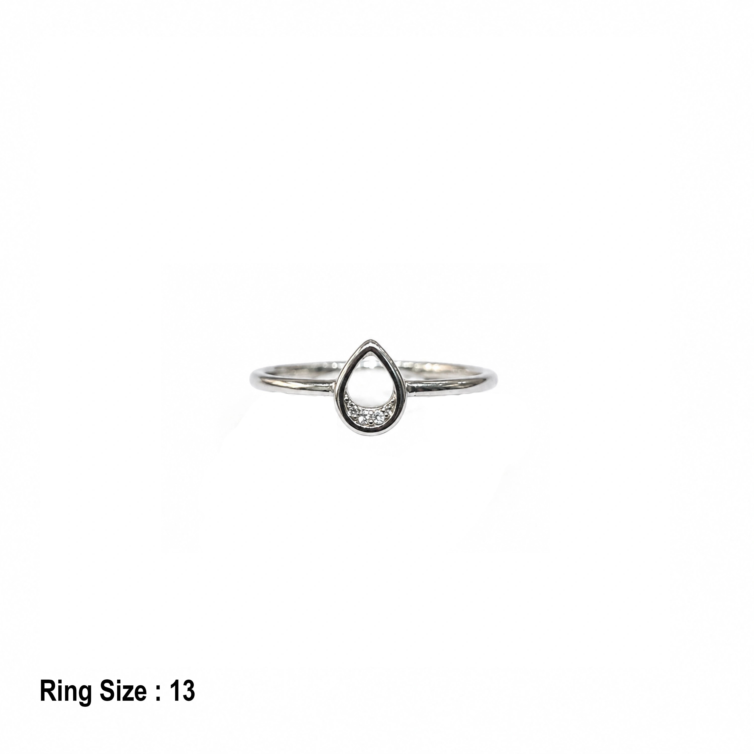 Silver Open Teardrop Ring Ishna 