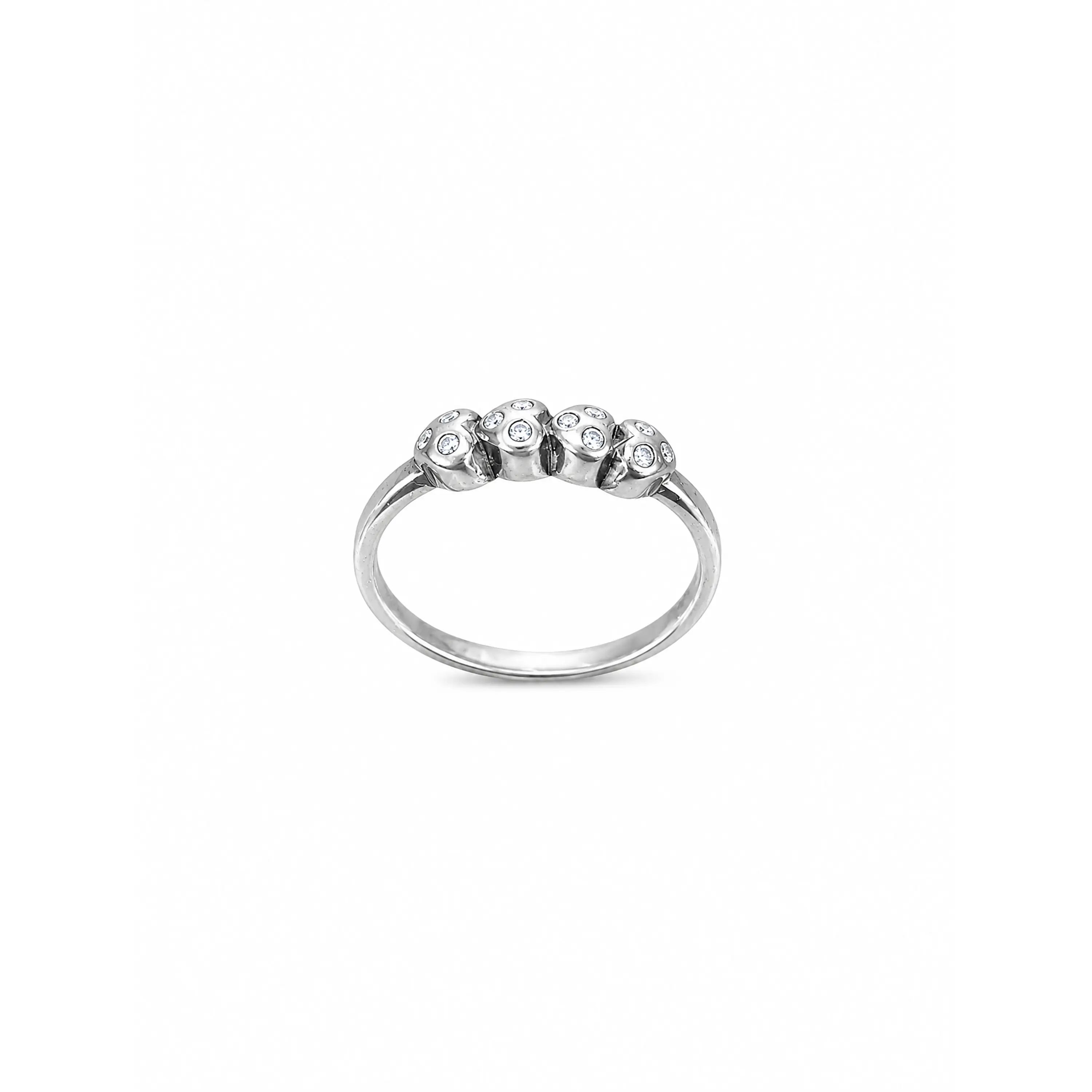 Silver Pave Cluster Ring Ishna