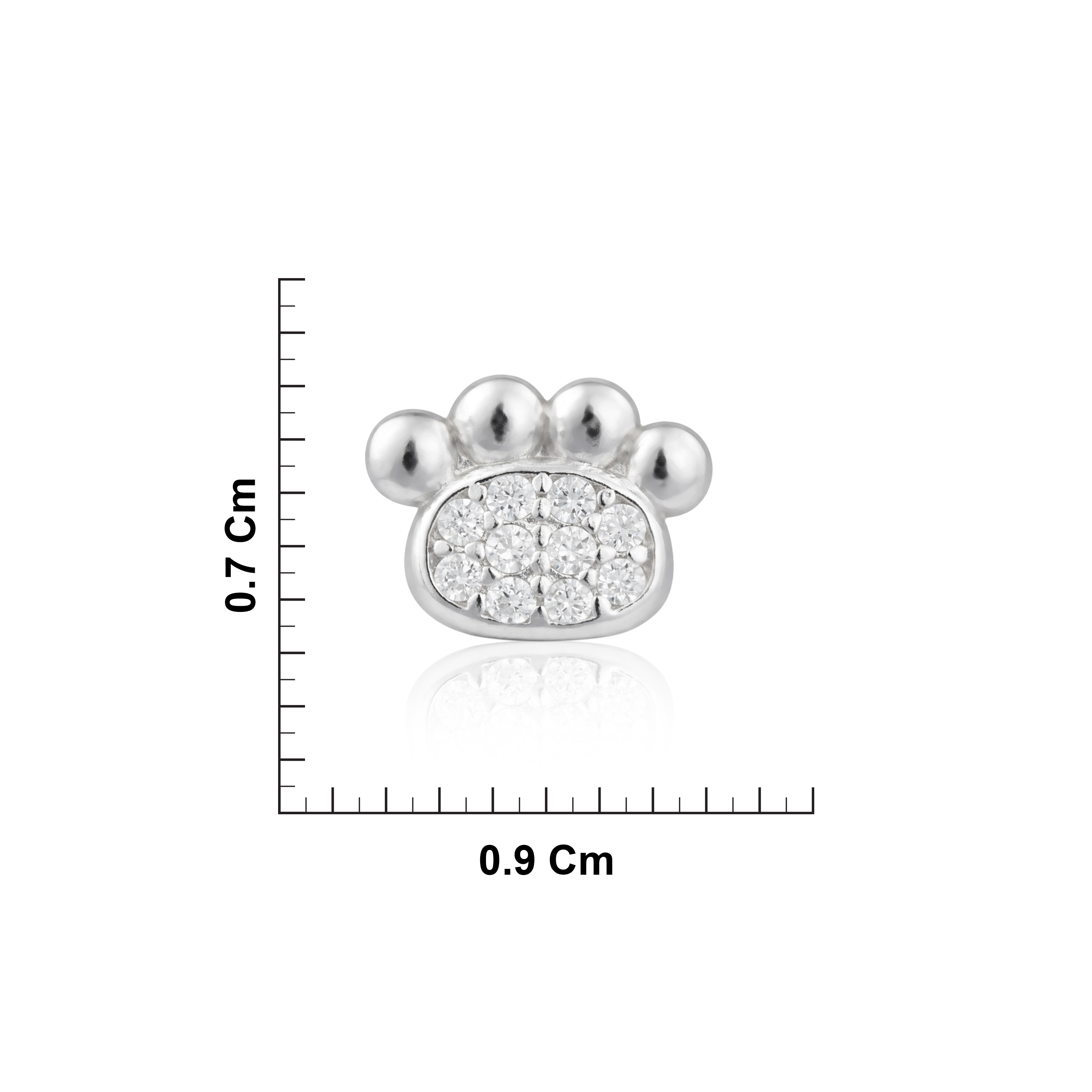Silver Paw Print Stud Earrings Ishna