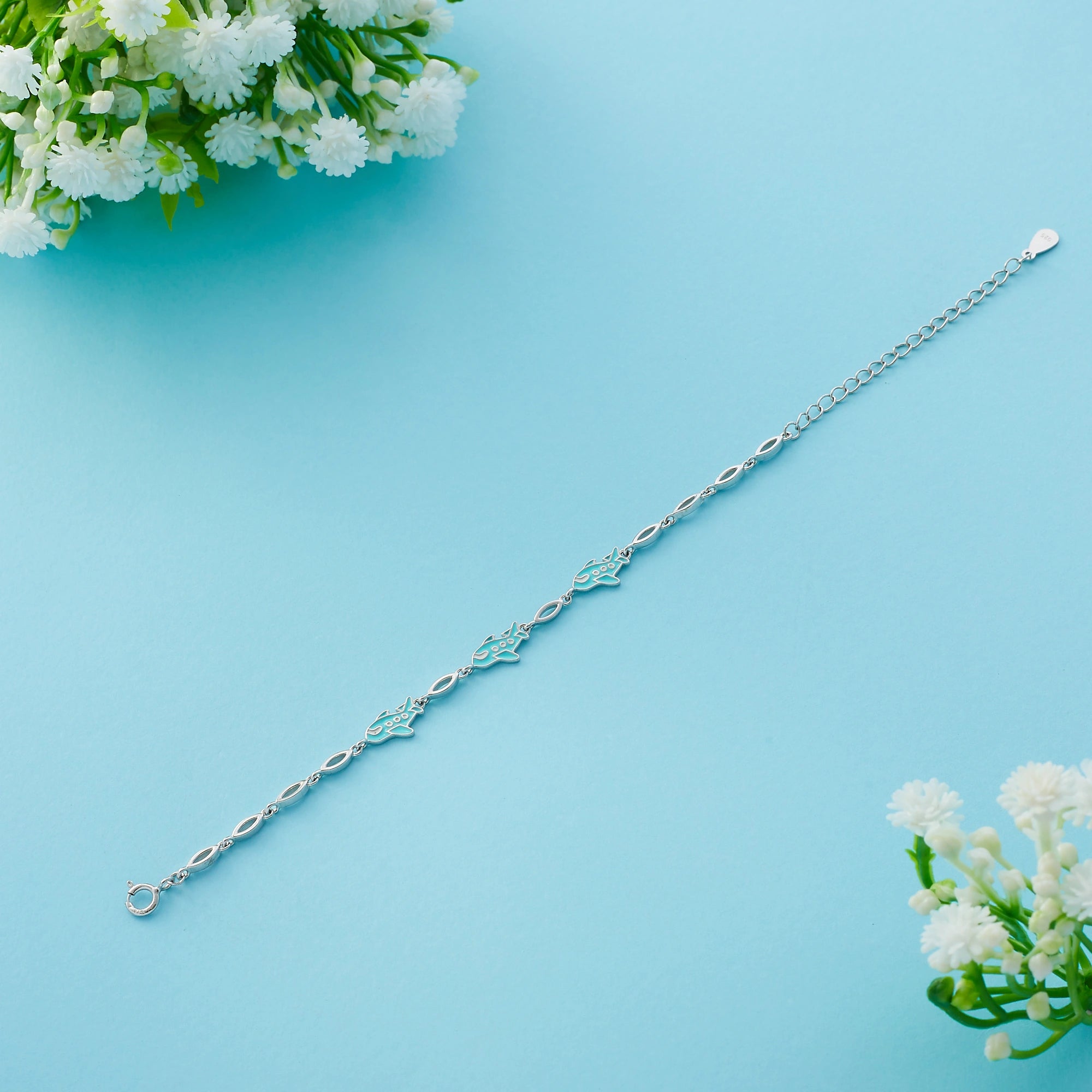 Silver Plane Charm Bracelet Ishna