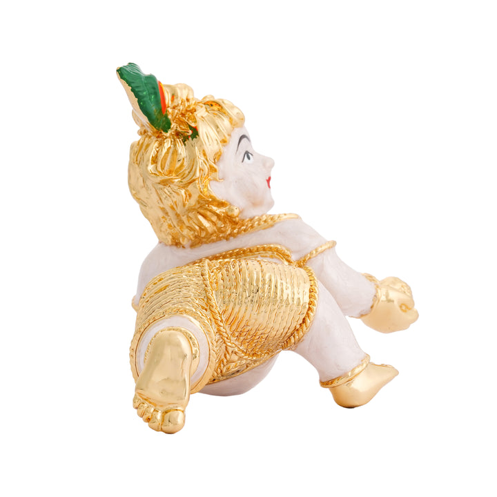 Silver Plated Baby Krishna Statue for Home Temple