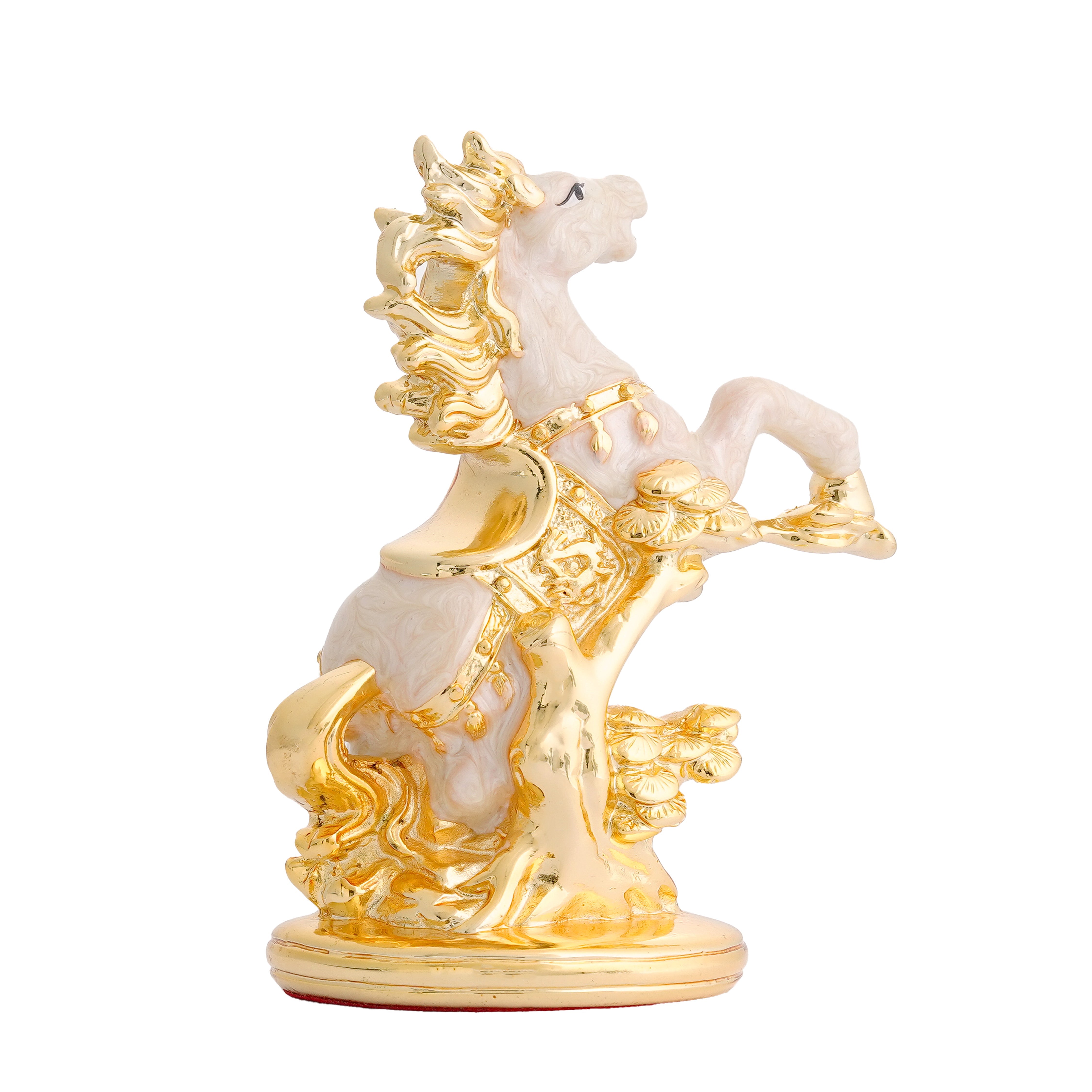 Silver Plated Gold Foil Horse Idol for Home Decor