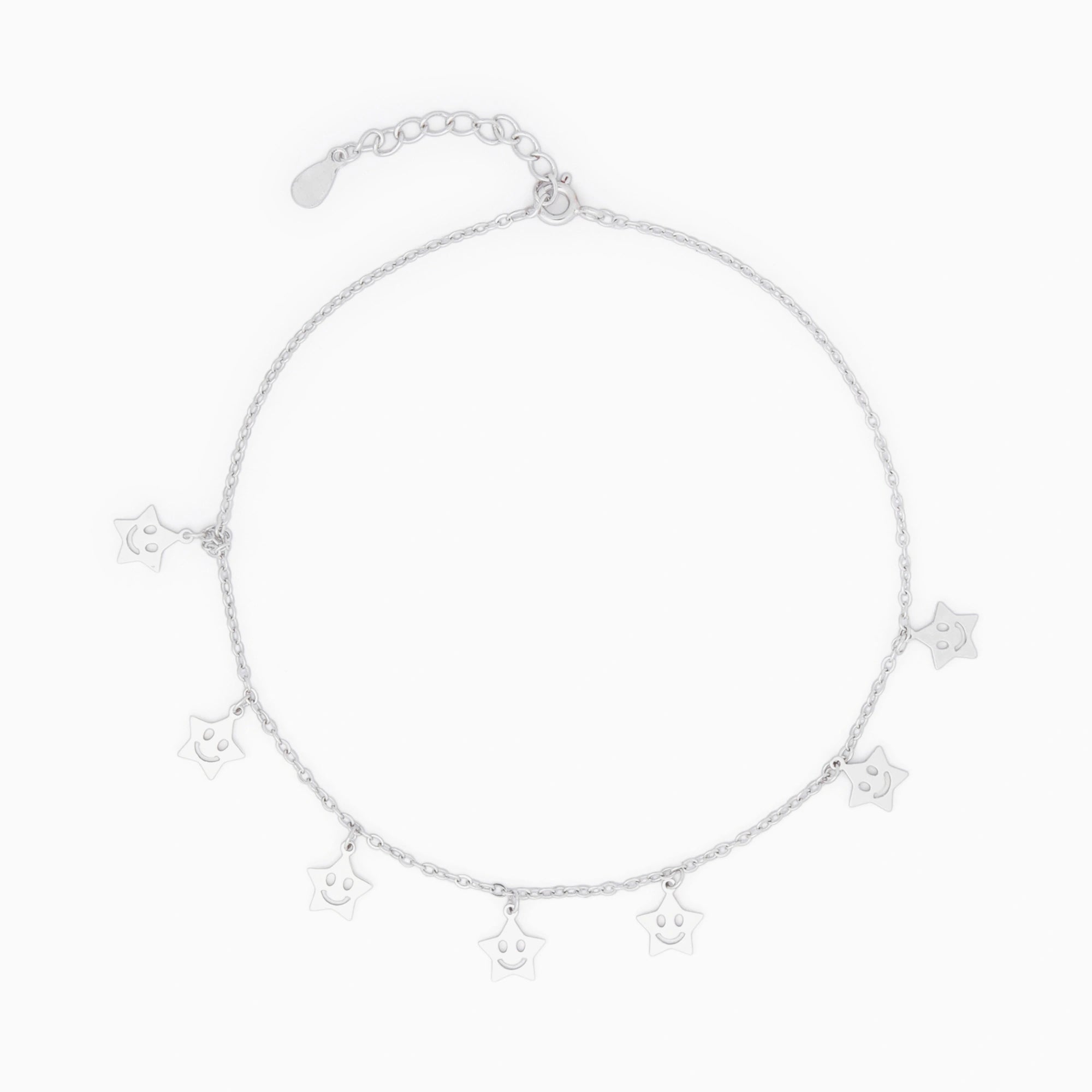 Silver Smiley Star Anklet Ishna