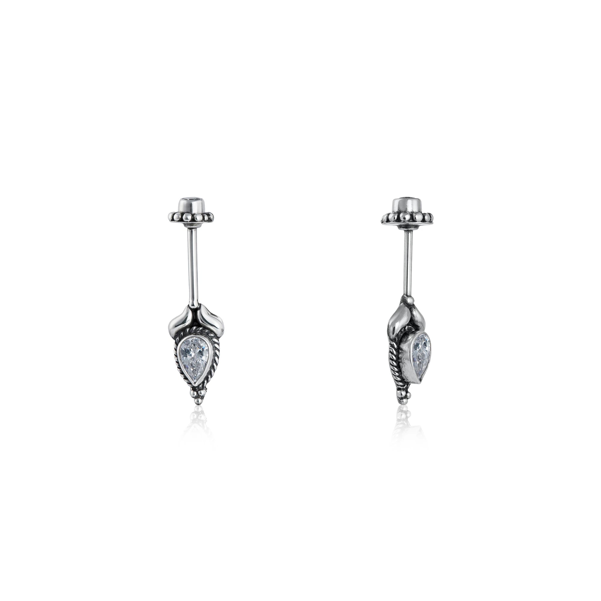 Silver Teardrop Earrings Ishna
