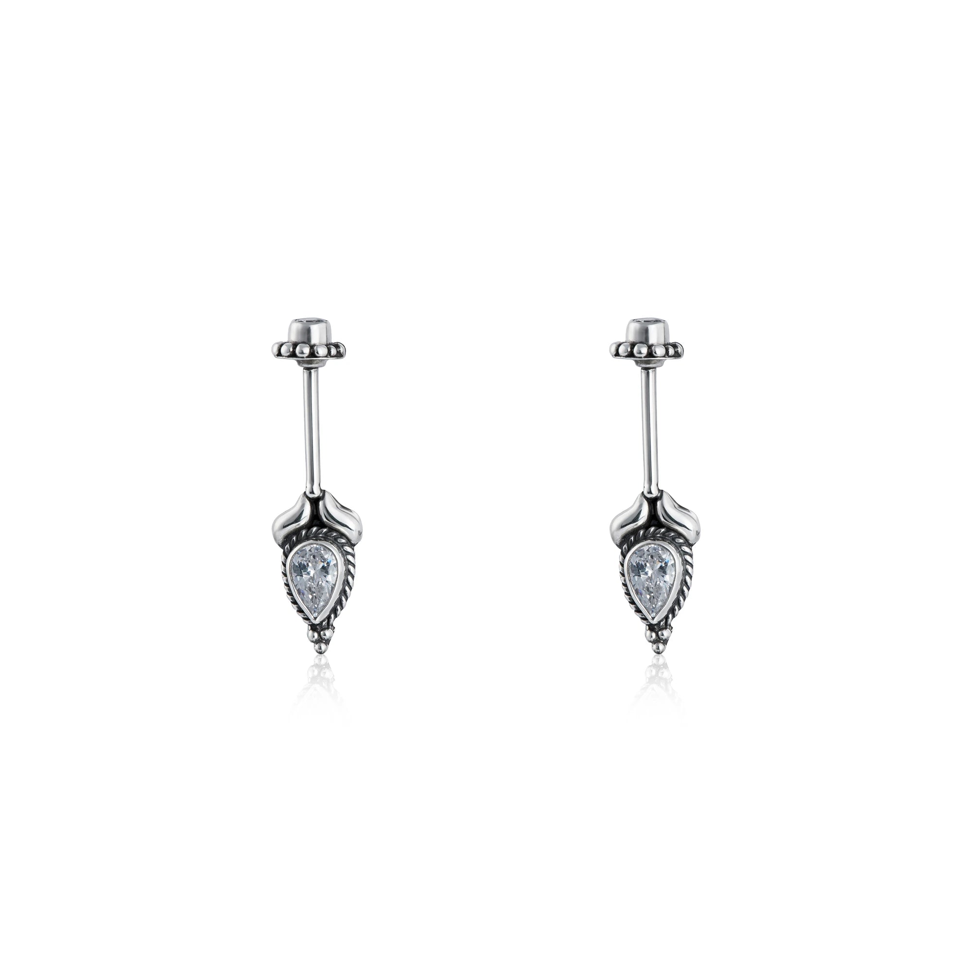 Silver Teardrop Koppu Earrings Ishna