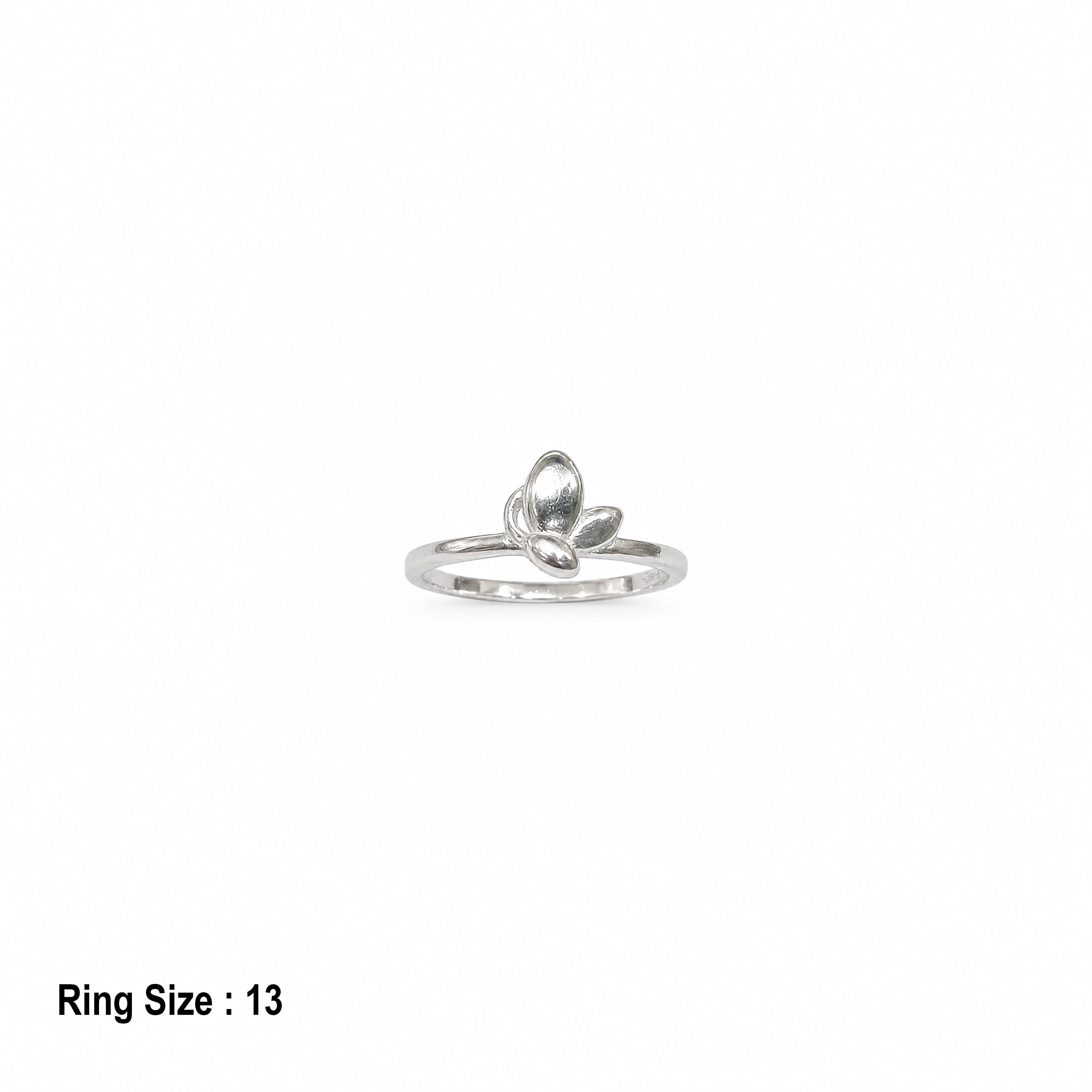 Silver Three Leaf Ring Ishna