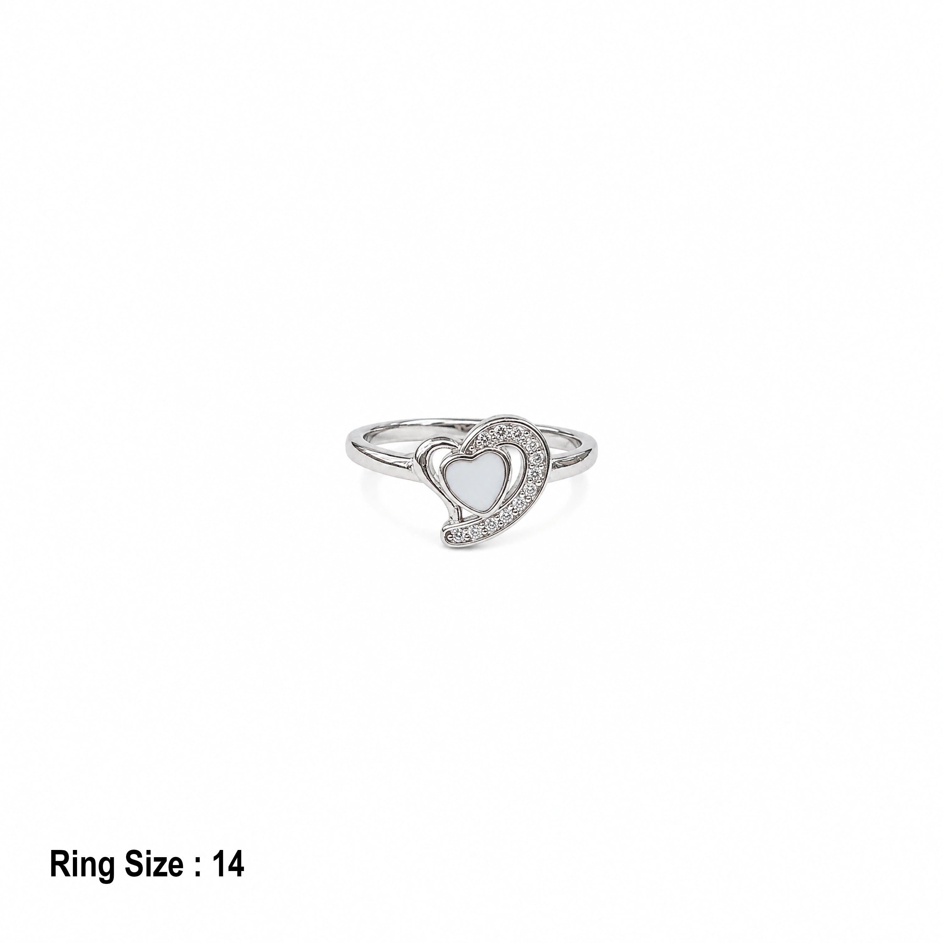 Silver Two Heart Ring Ishna