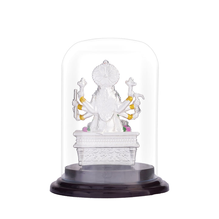 Silver Varagi Amman Idol with Multi-Colour Enamel Detailing