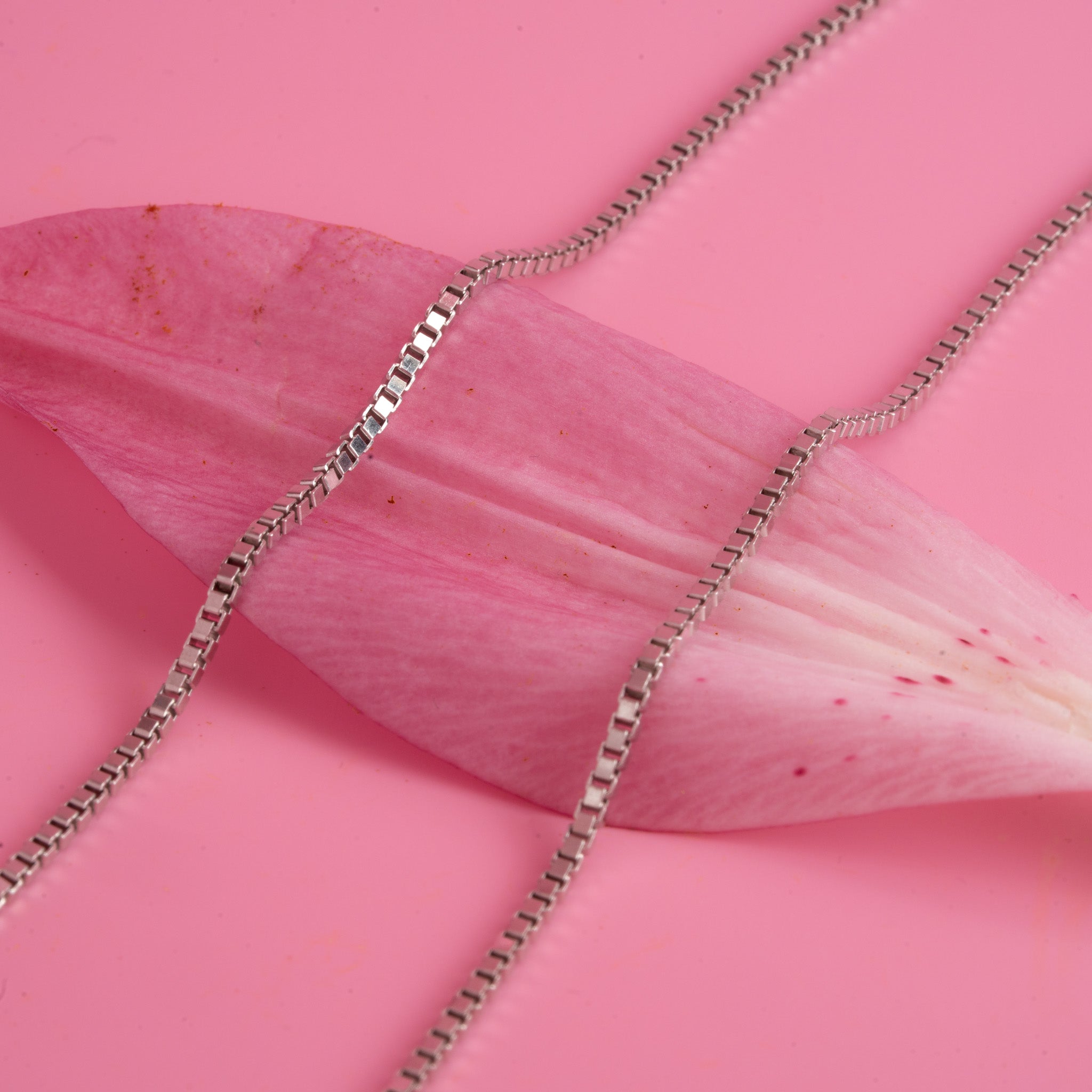 Silver box chain necklace