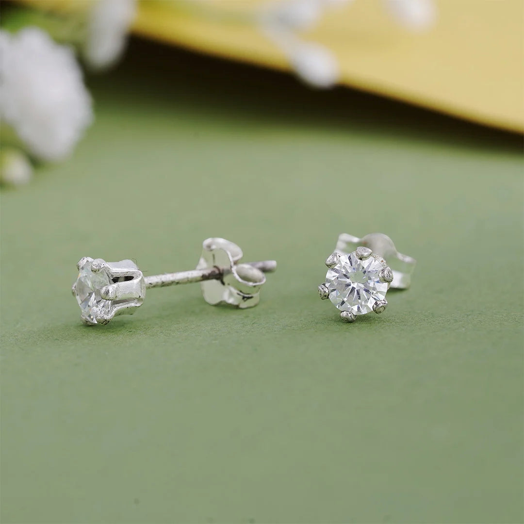 Silver crystal earrings for women