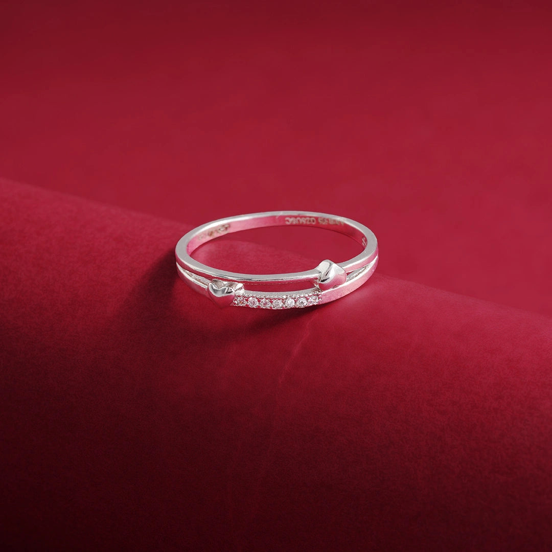Silver crystal heart ring jewellery