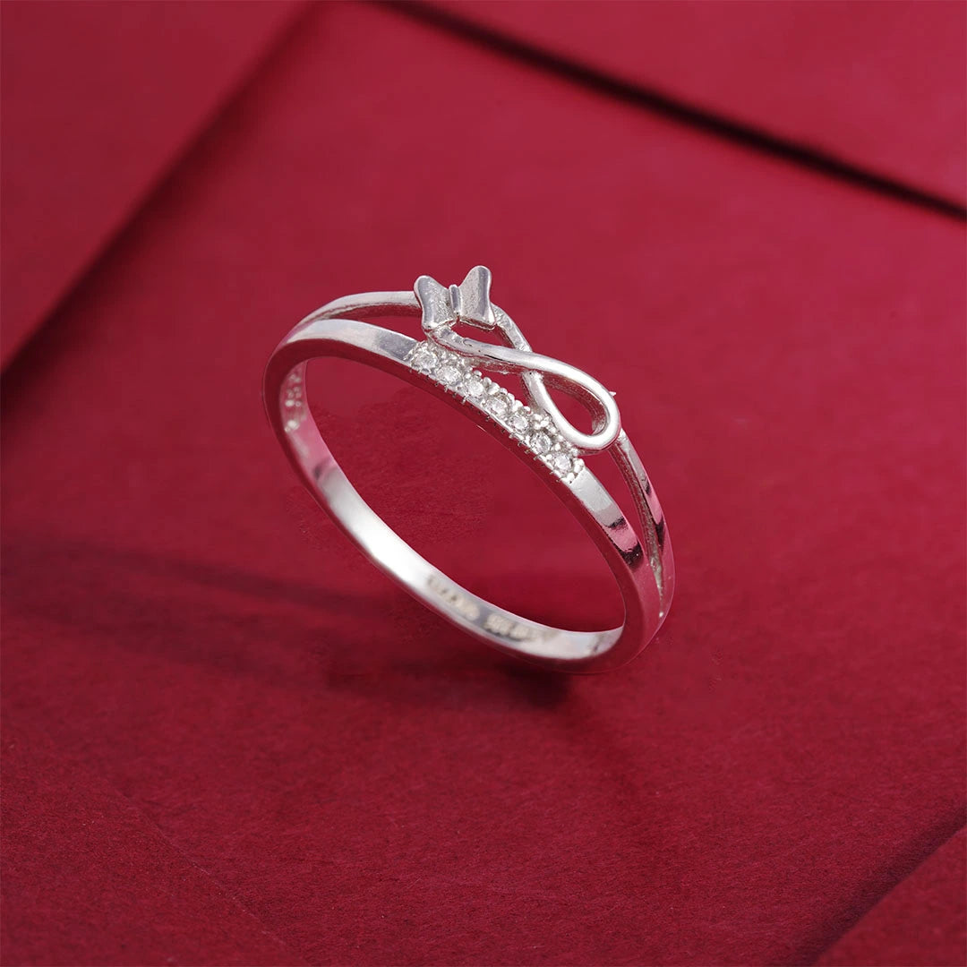 Silver crystal infinity ring jewellery
