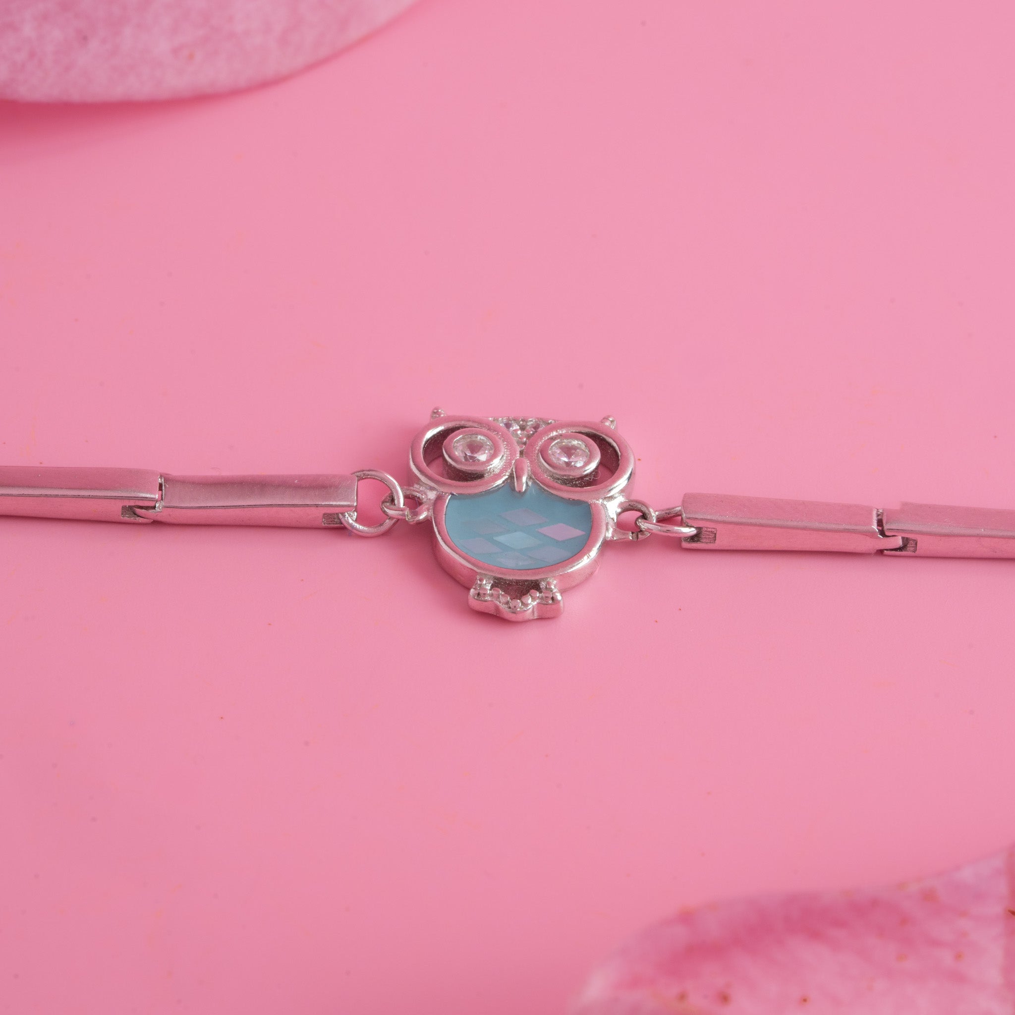 Silver owl charm bracelet