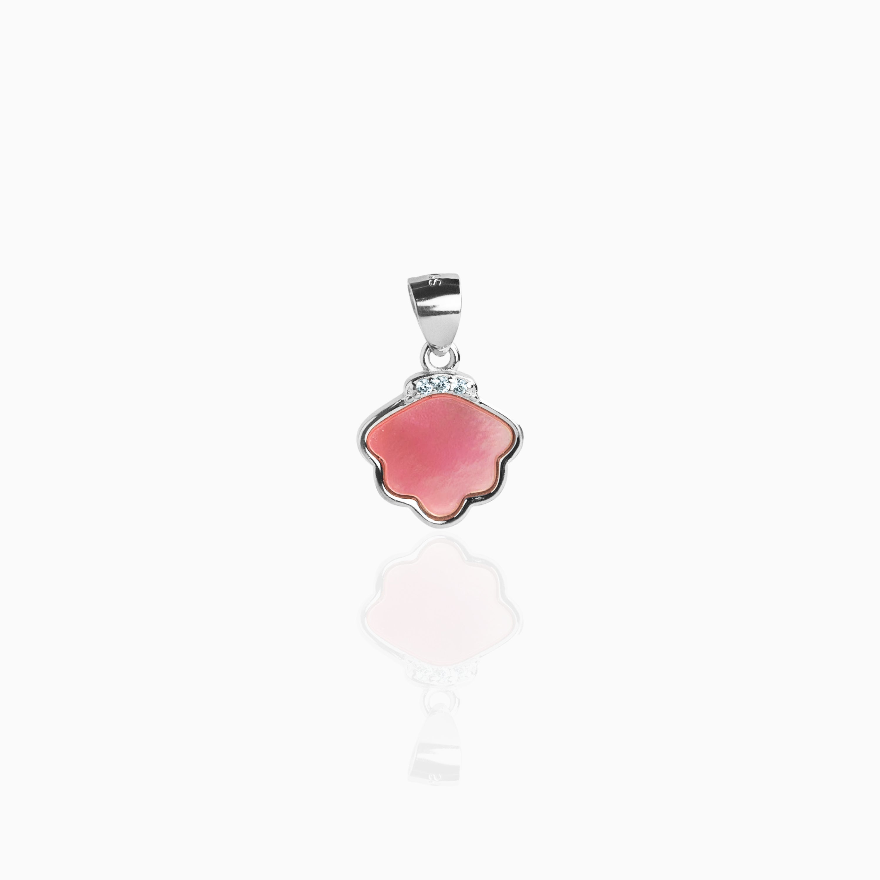 Silver pendant with pink enamel finish