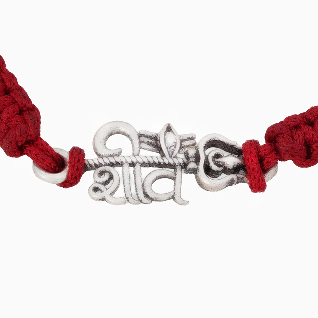 Silver shiva designed rakhi Ishna