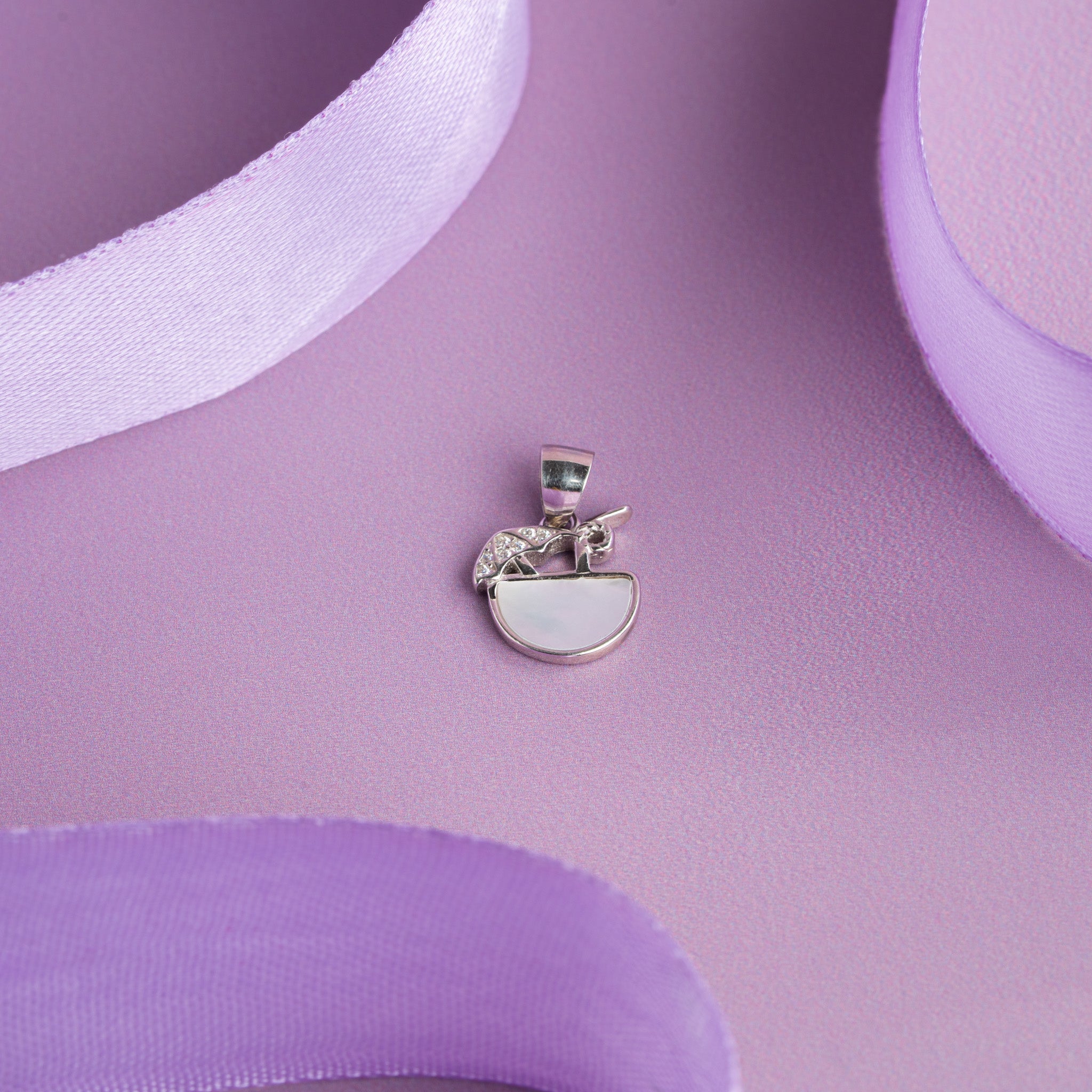 Silver umbrella charm pendant